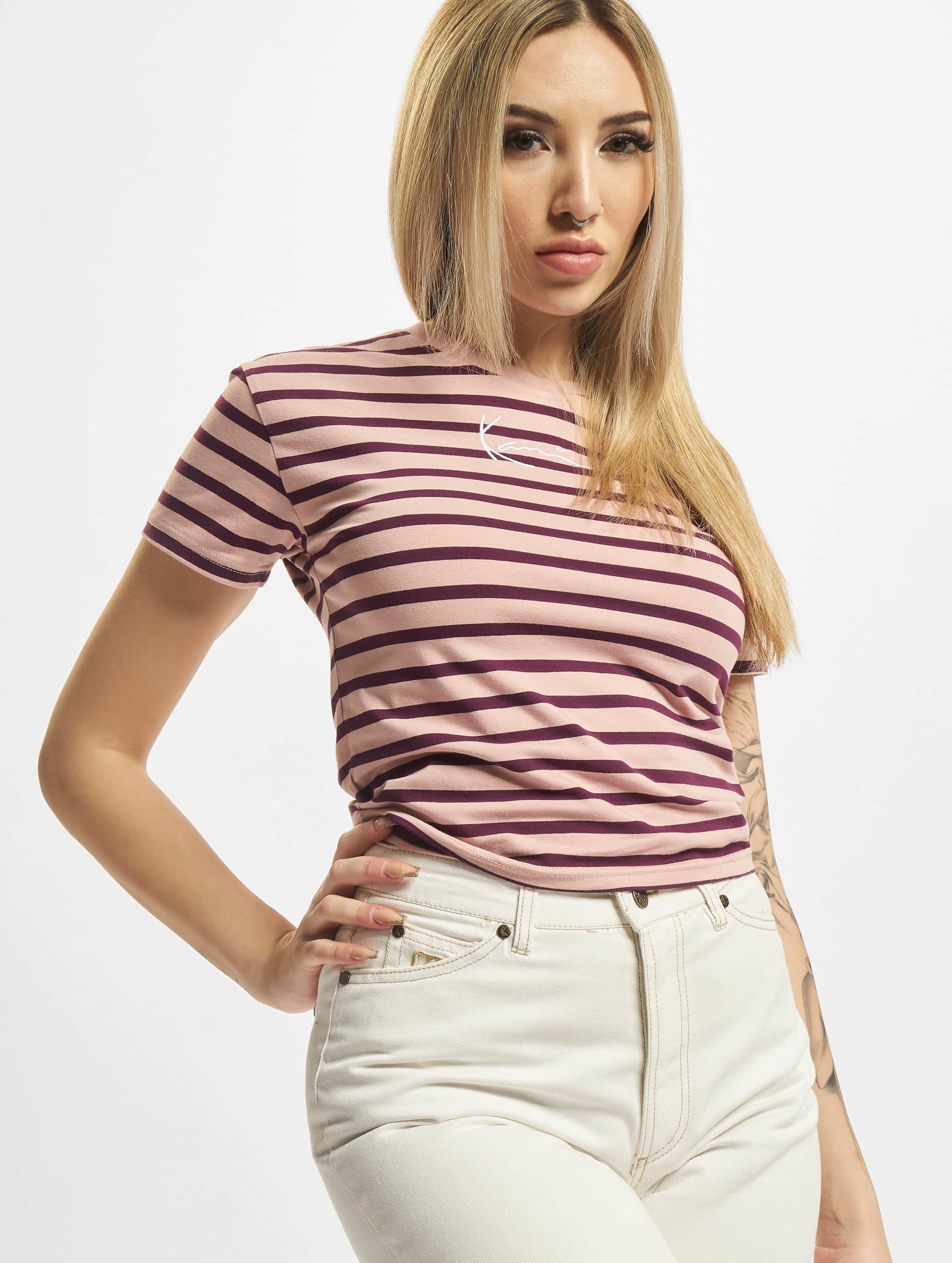 Karl Kani KW221-067-1 KK Small Signature tight Stripe Tee
