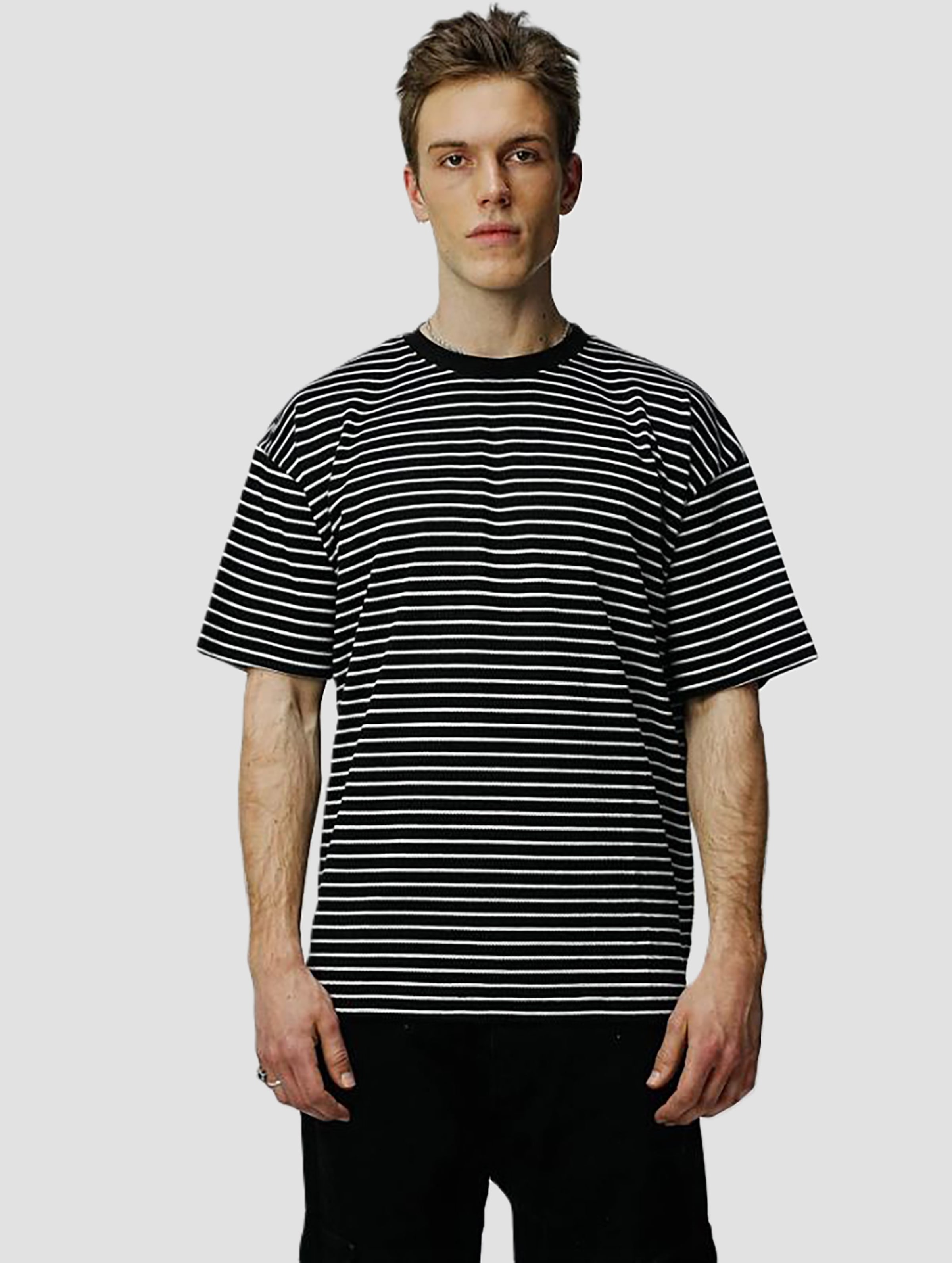 2Y Premium Textured Striped T-Shirt
