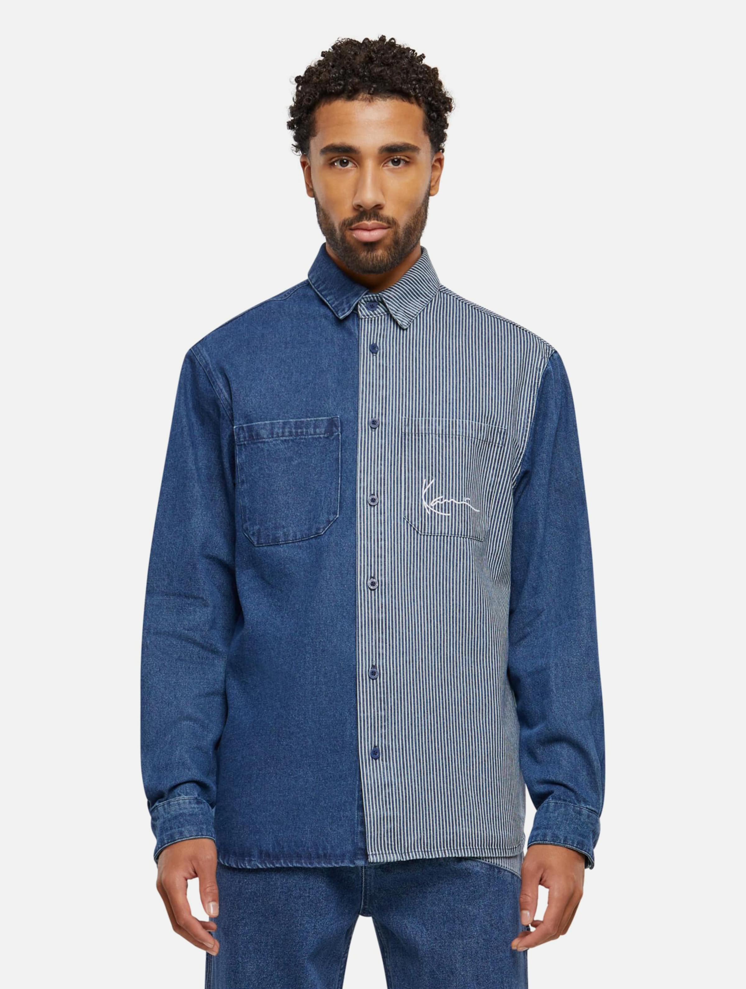 Karl Kani Chest Signature Stripe Block Denim Shirt