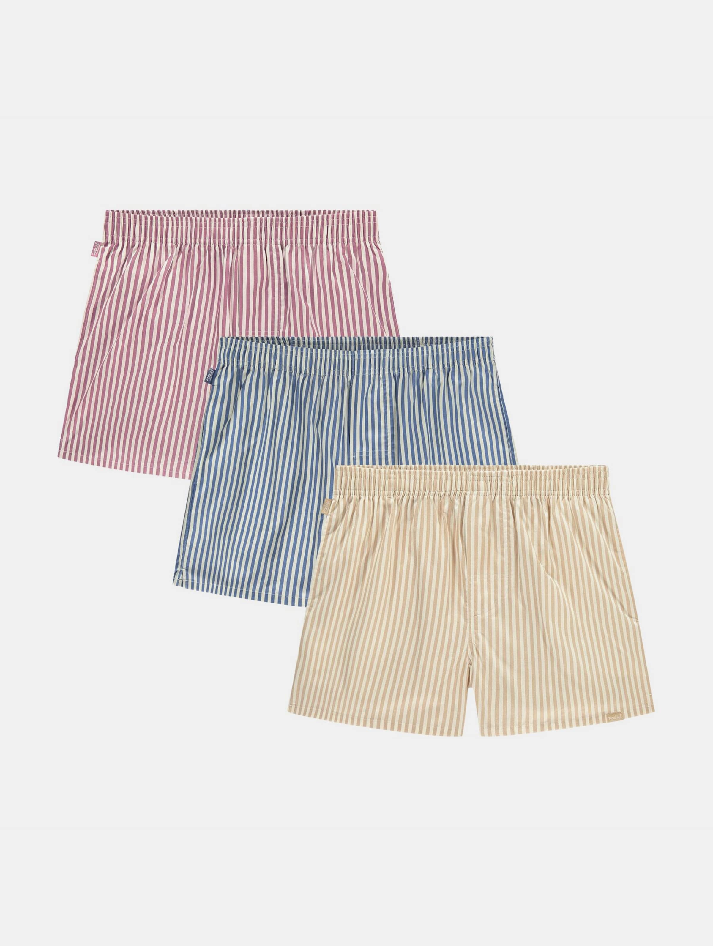Pockies 3-Pack - Pastel Striped Boxers