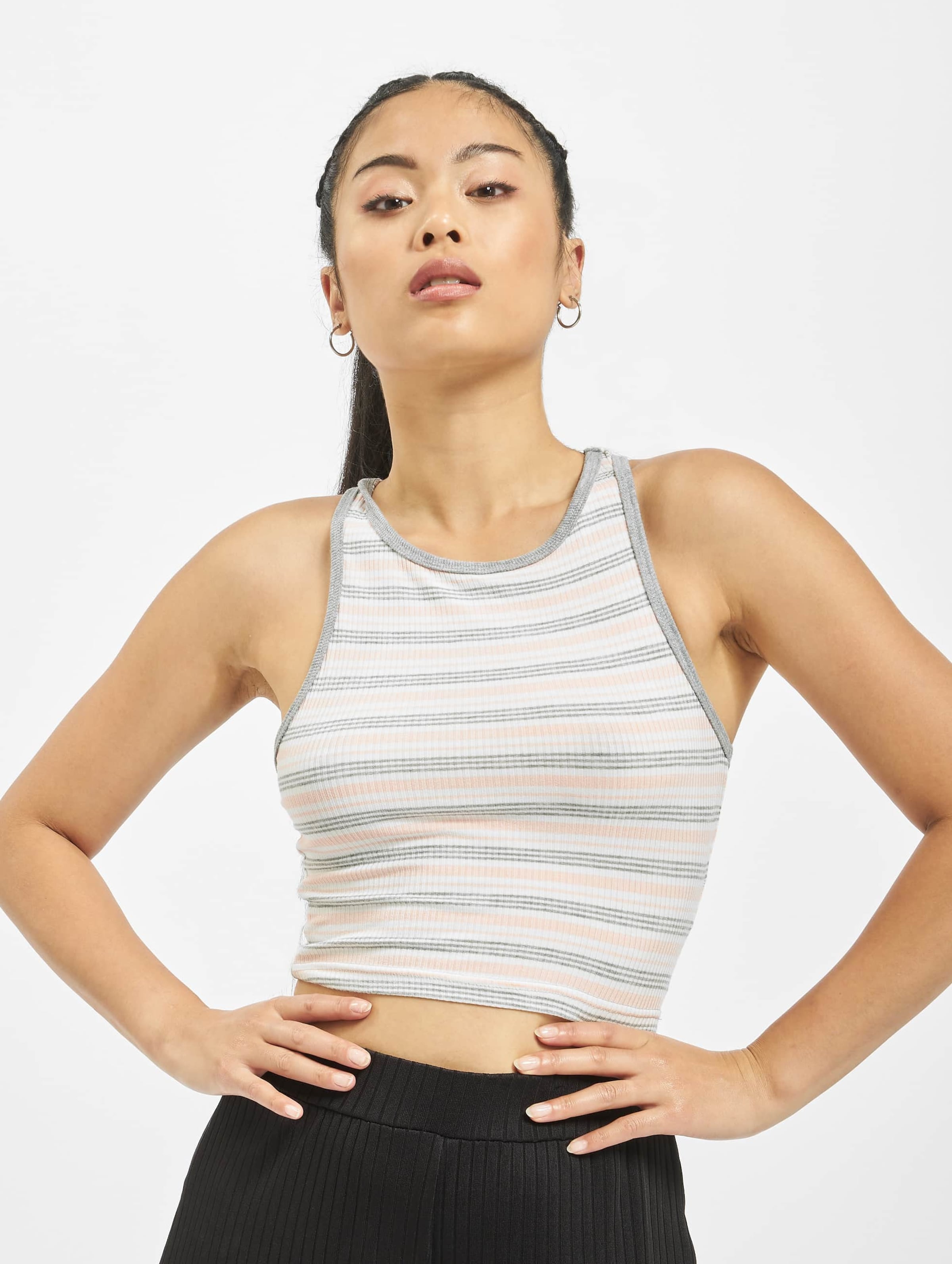 Urban Classics Ladies Rib Stripe Cropped Top