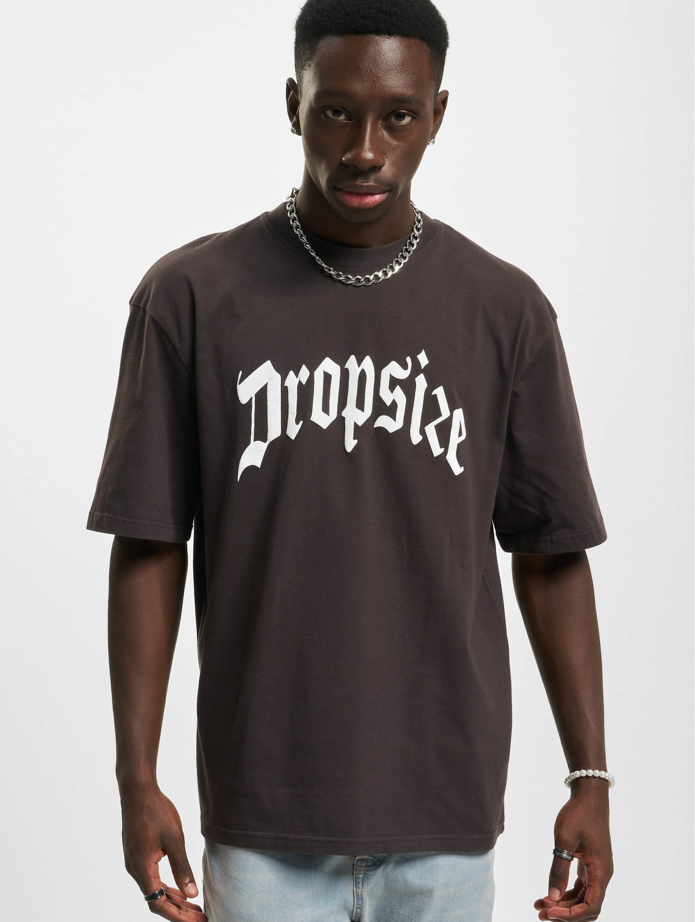 Dropsize Heavy Oversize White Logo Puffer Print T-Shirt