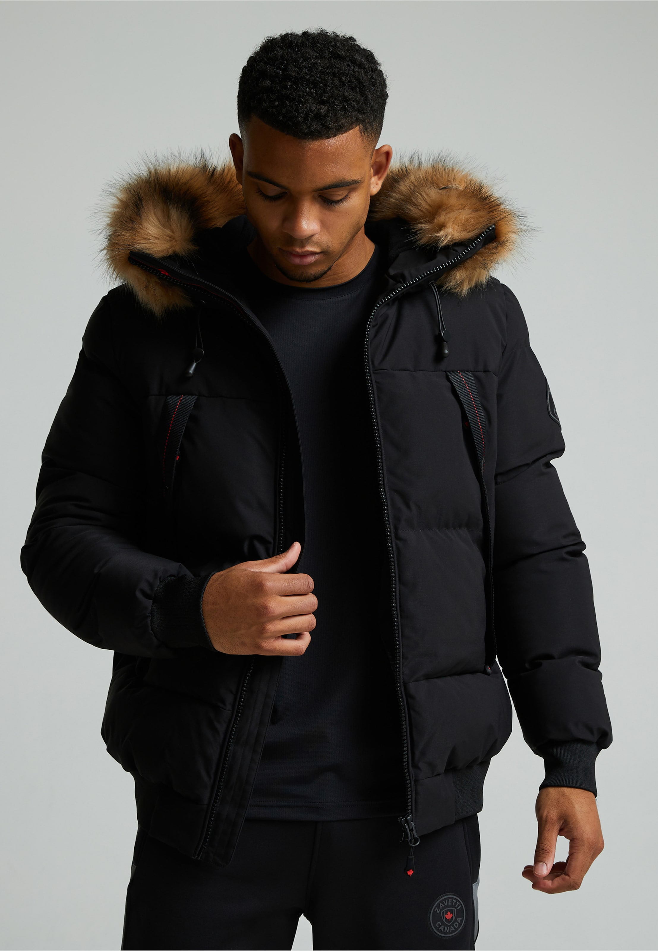 Zavetti Canada NAVAX HOODED BOMBER JACKET