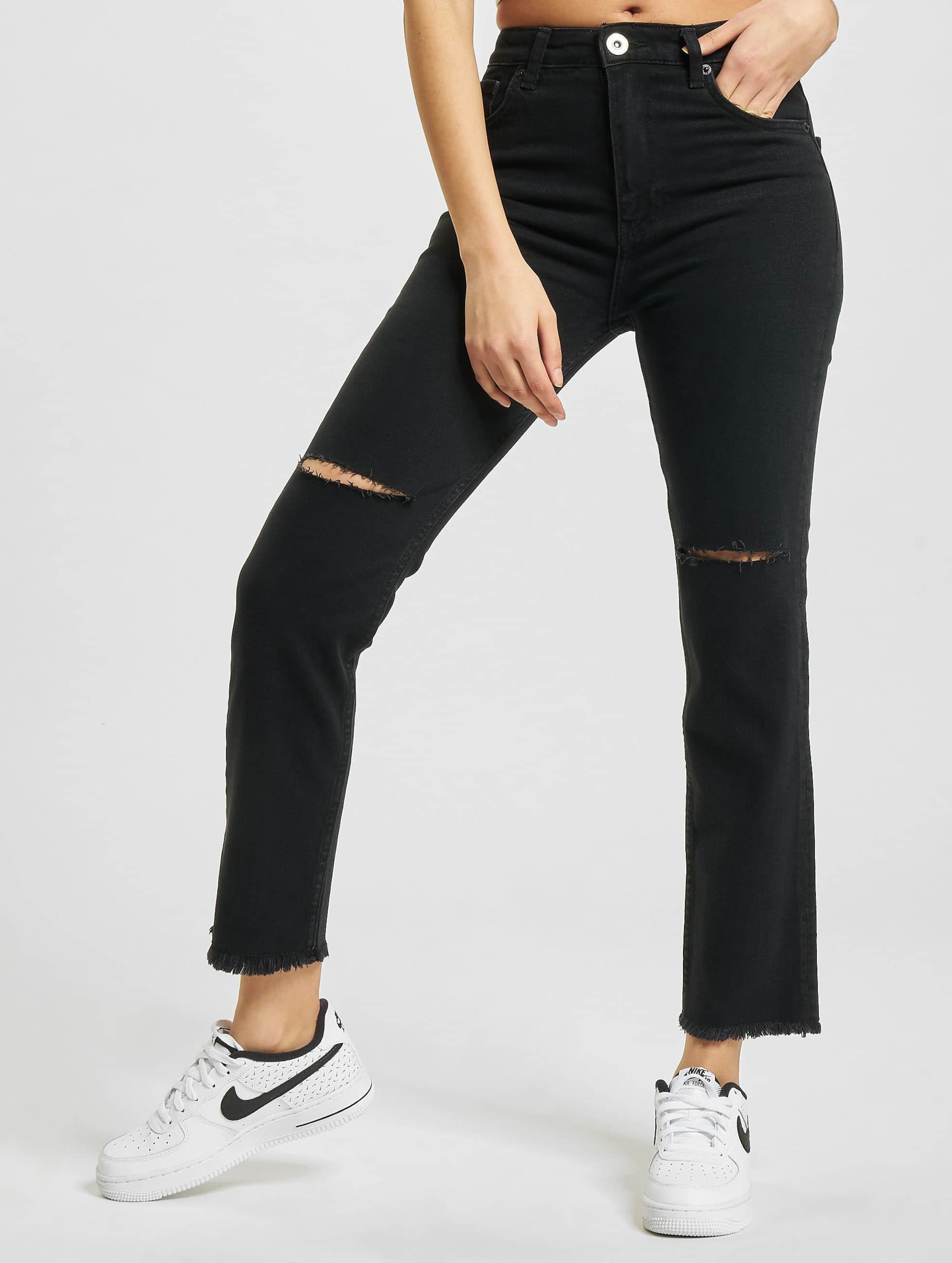 2Y Ladies Destroyed Mom Fit Denim
