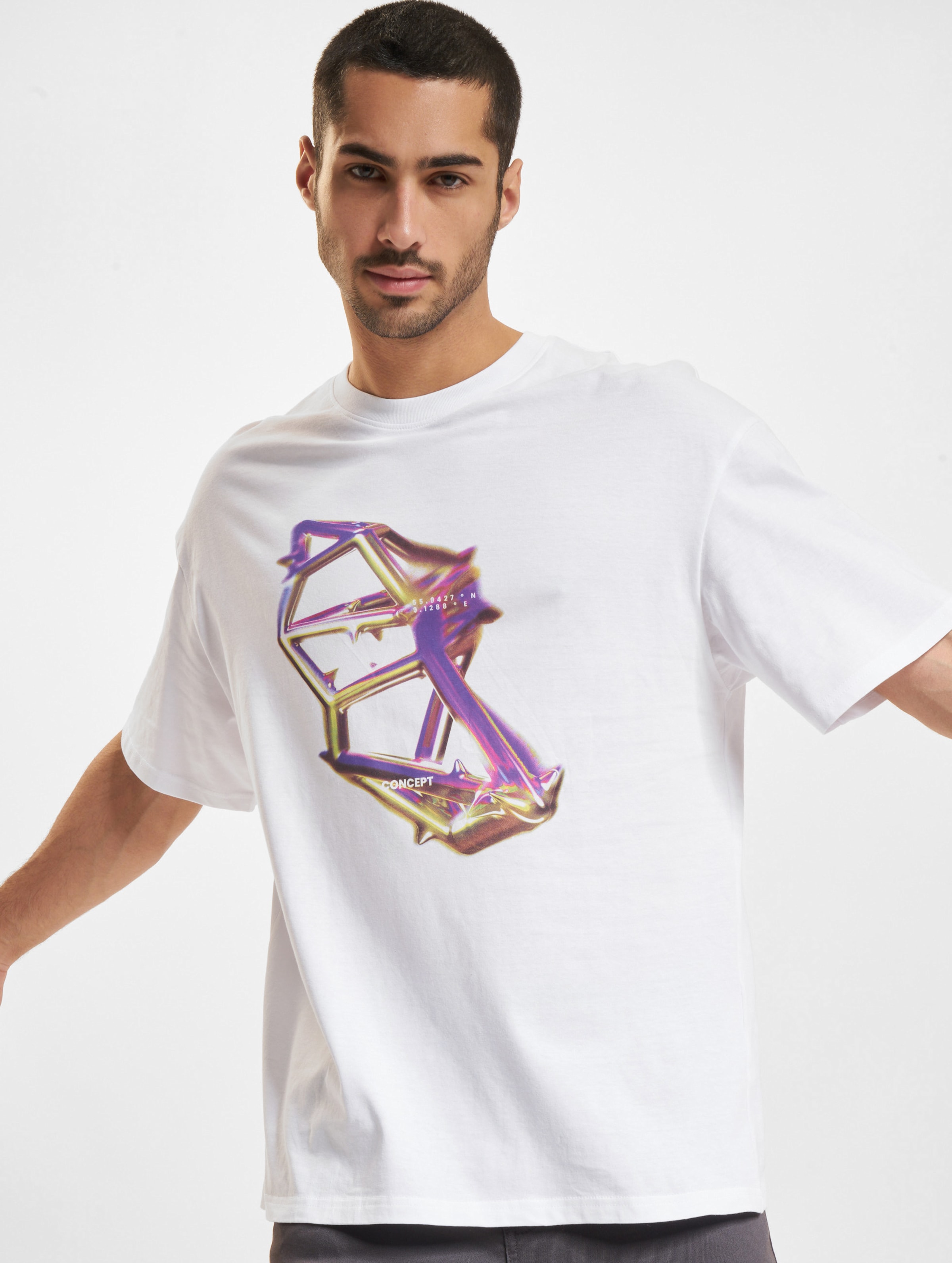 Jack & Jones Flower Text Crew Neck T-Shirt