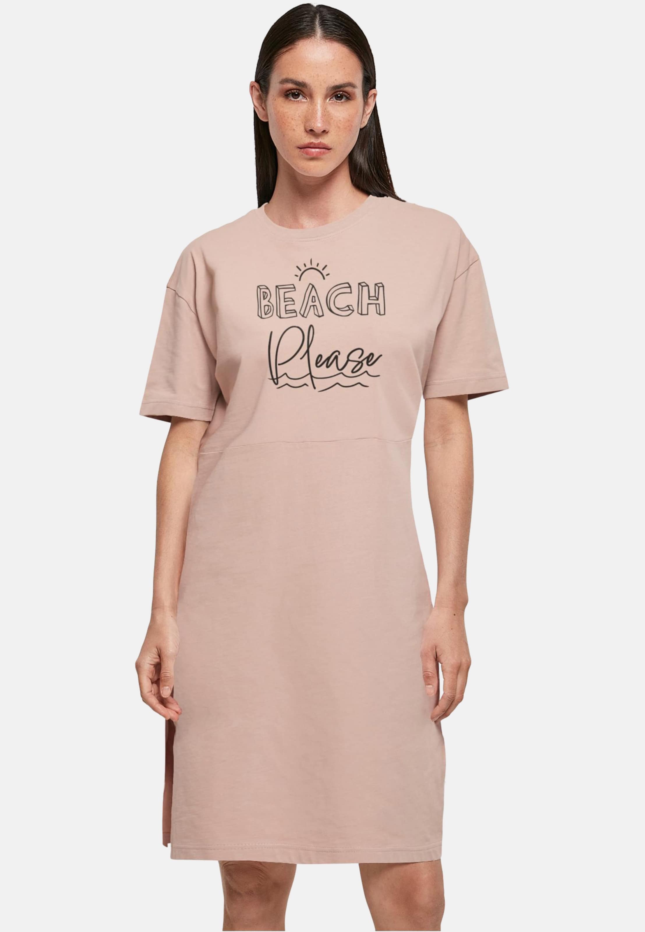 Merchcode POD Ladies Beach Please Oversized Slit Tee Dress