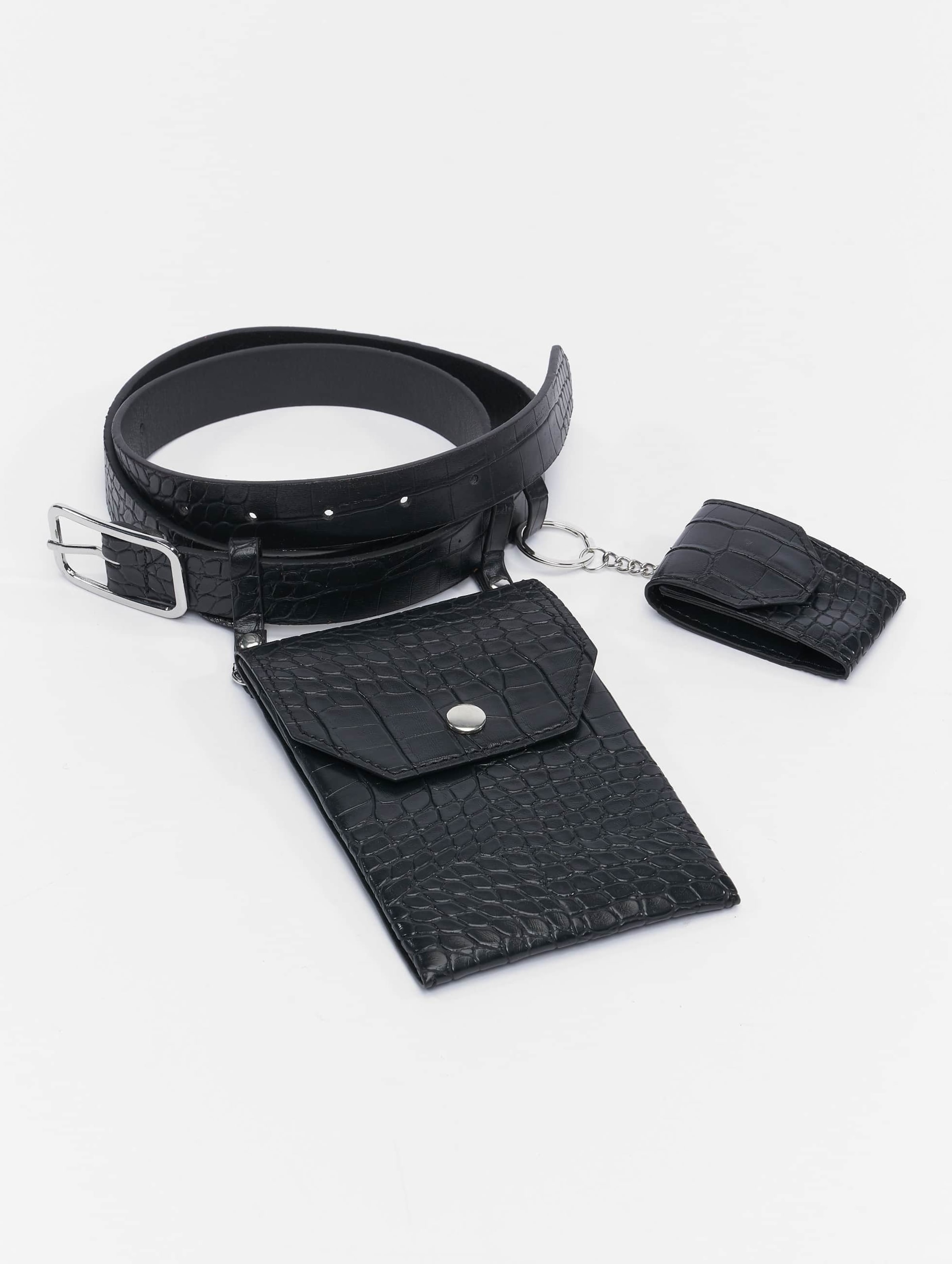 Urban Classics Croco Synthetic Leather Belt With Pouch
