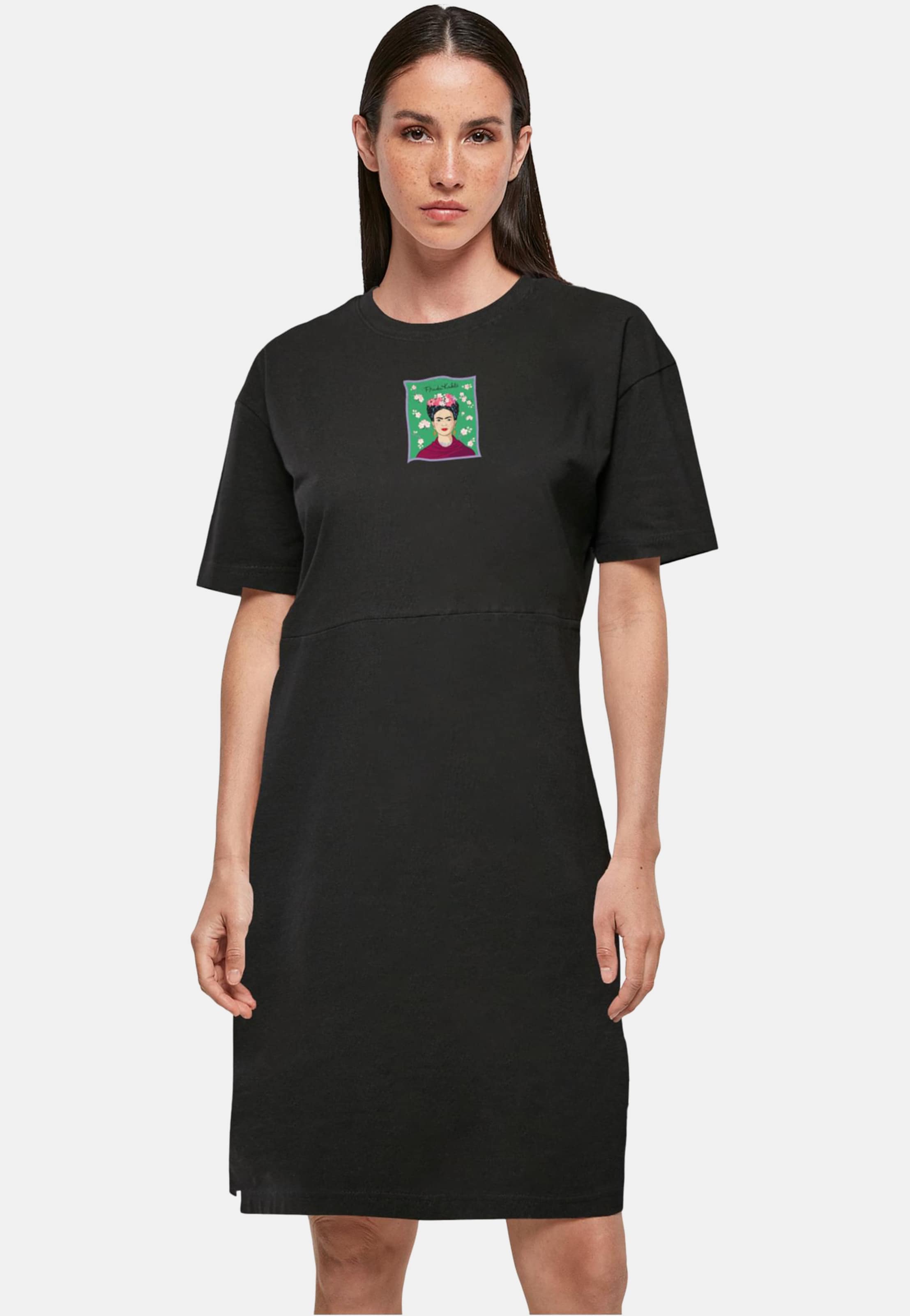Merchcode Ladies Frida Kahlo - Green Organic Oversized Slit Tee Dress
