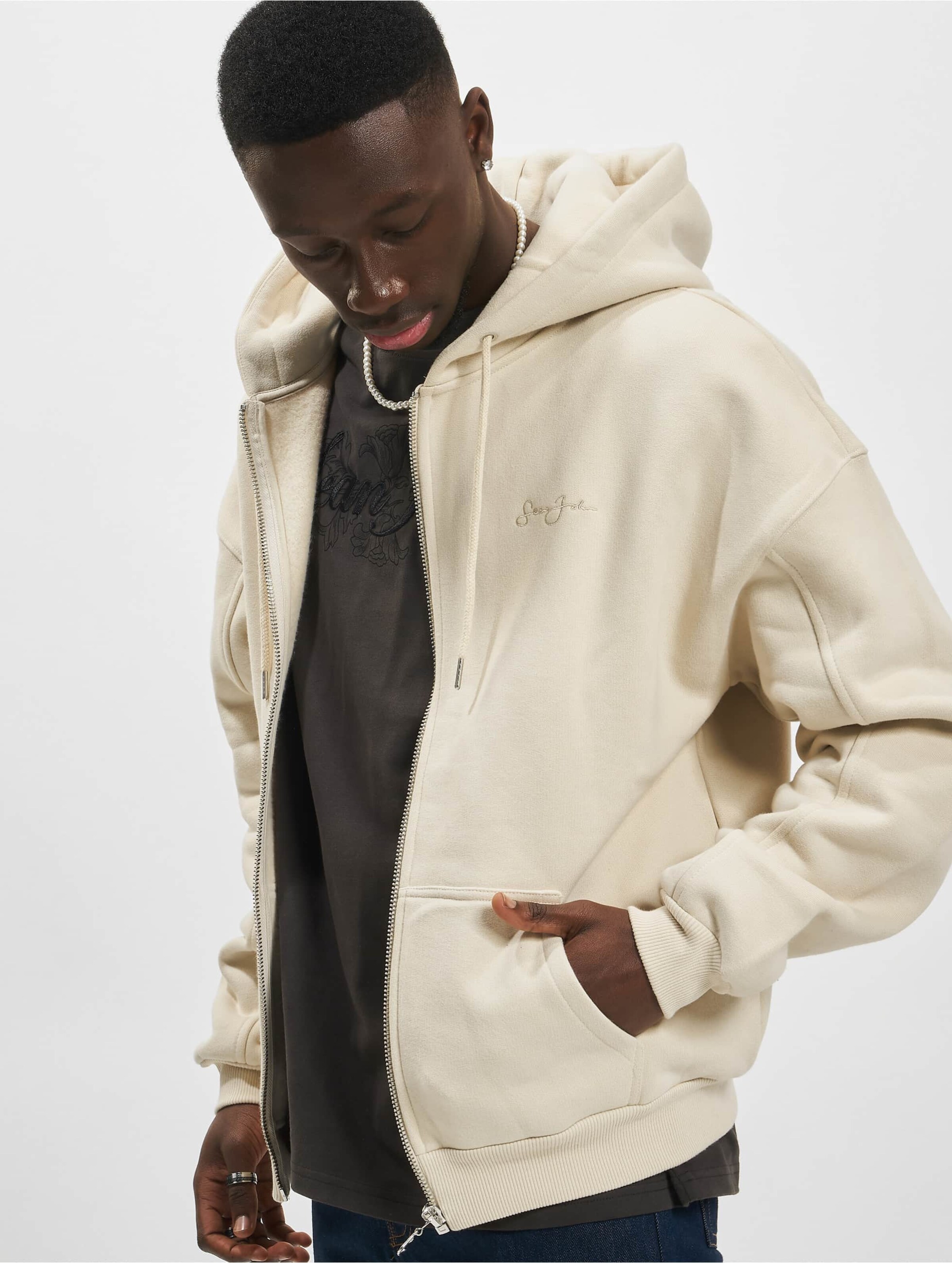 Sean John JM224-028-02 Script Logo Angel Backprint Zip Hoodie