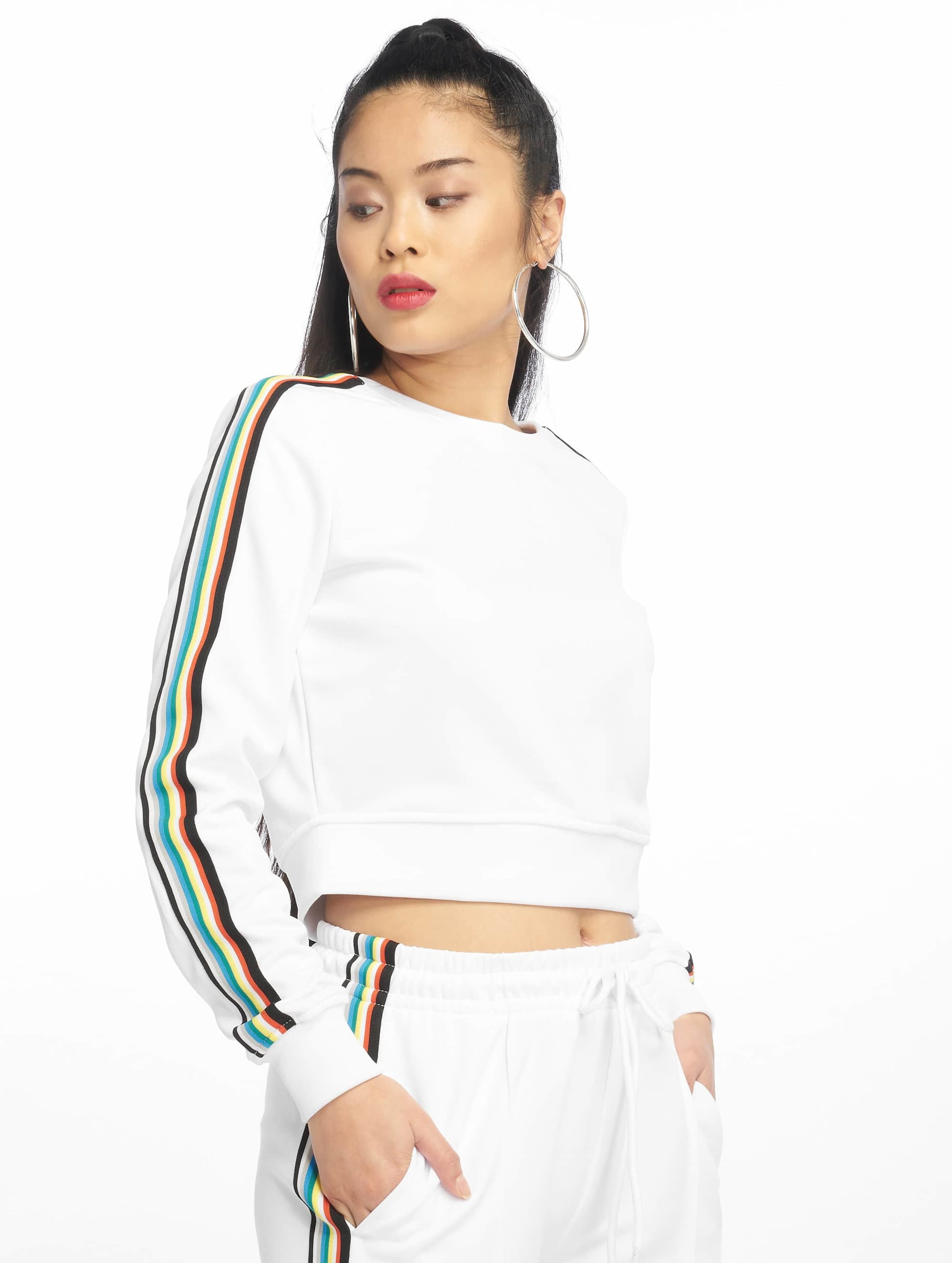 Urban Classics Ladies Multicolor Taped Sleeve Crewneck