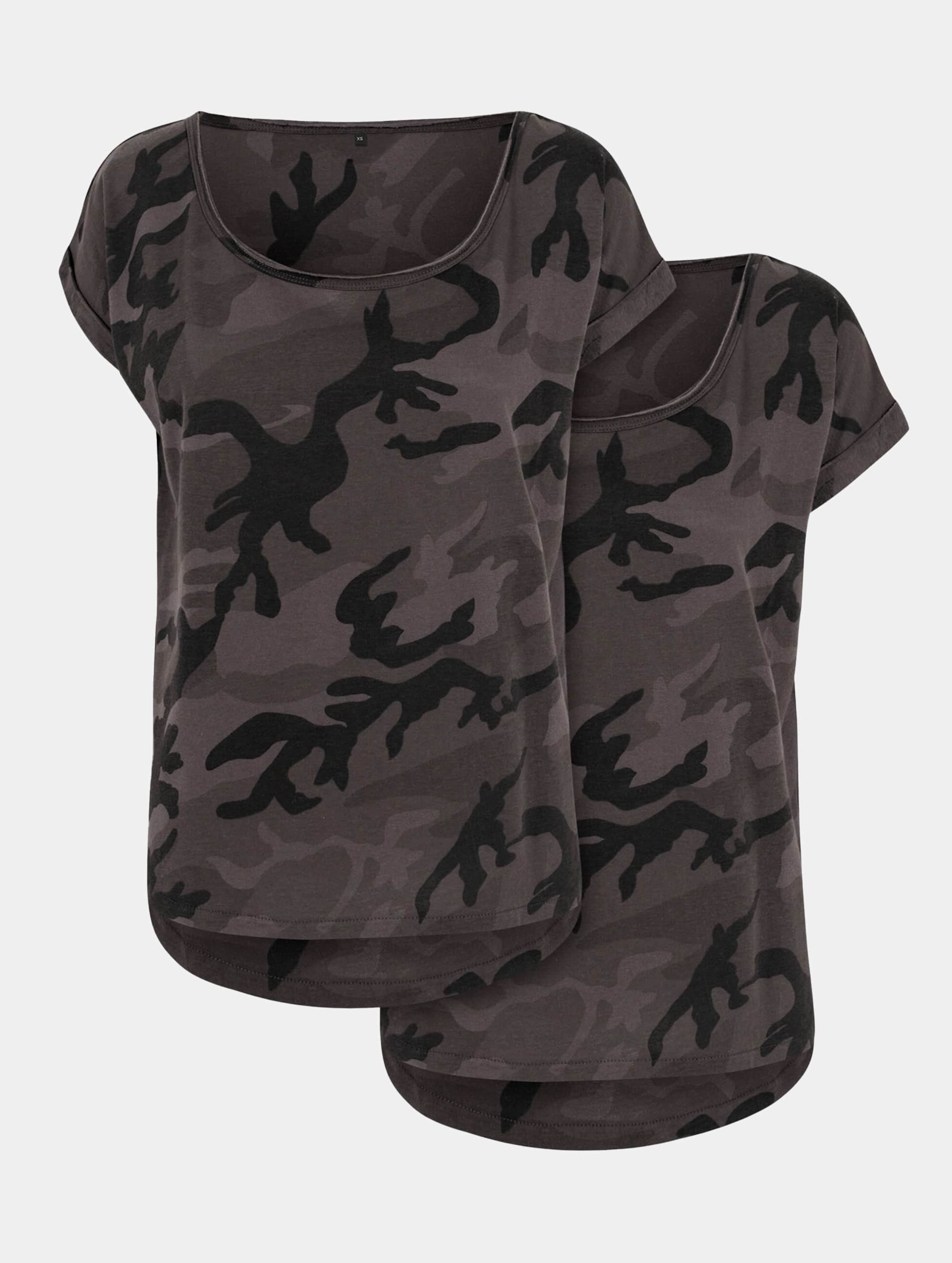 Build Your Brand Ladies Camo Tee 2-Pack