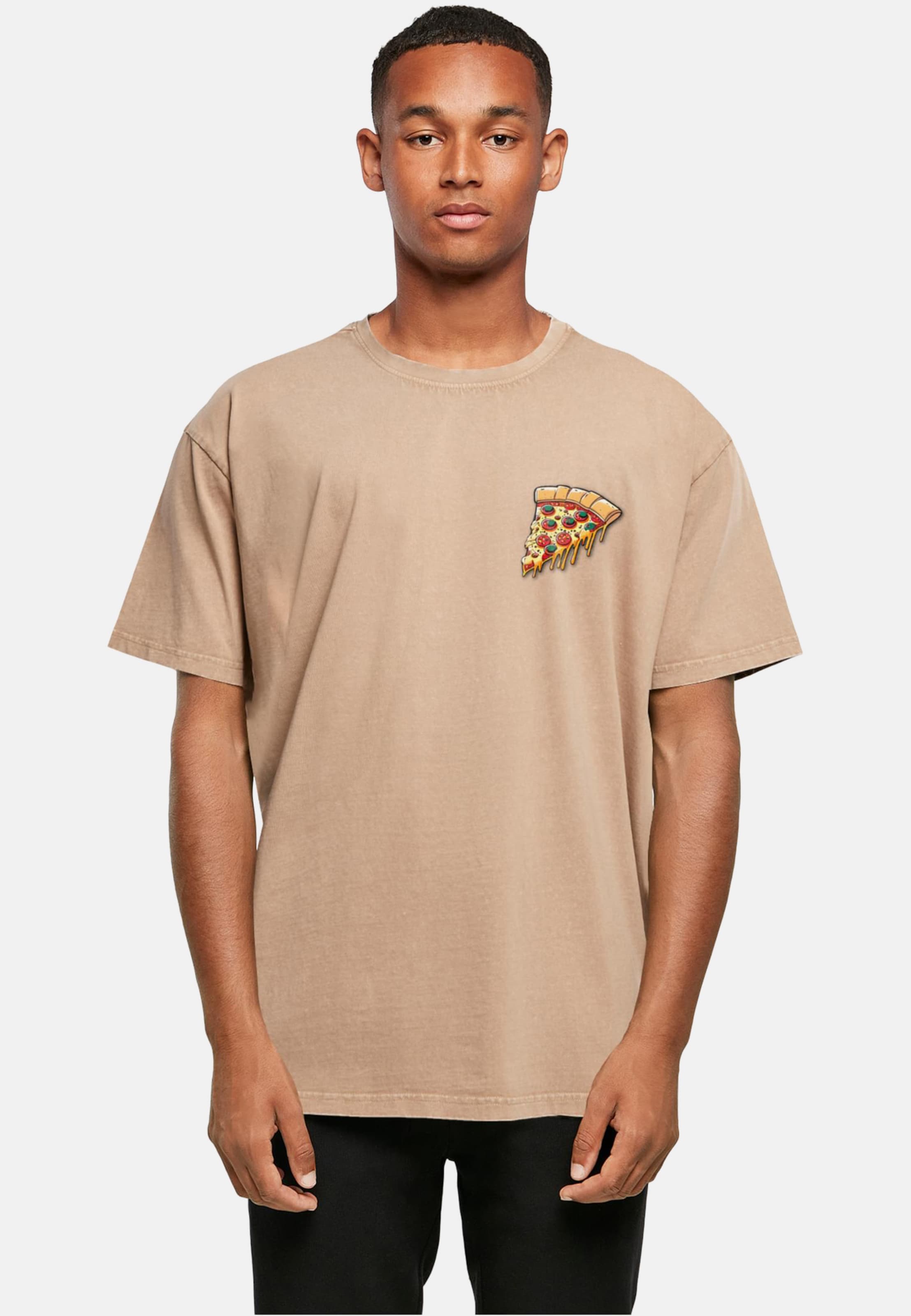 Merchcode POD Pizza Comic Acid Washed Oversized Tee