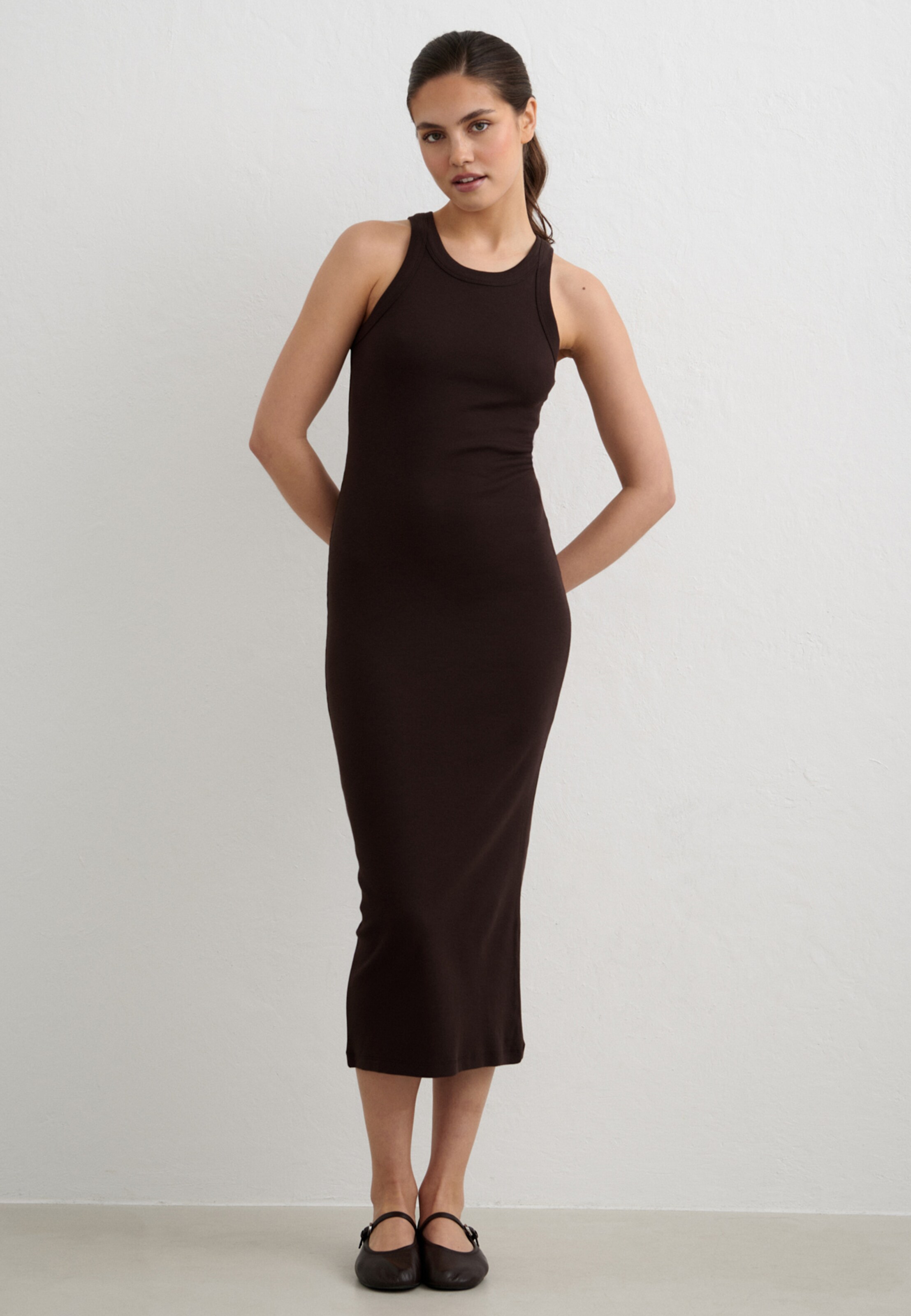 aimn Ease Ribbed Tank Dress