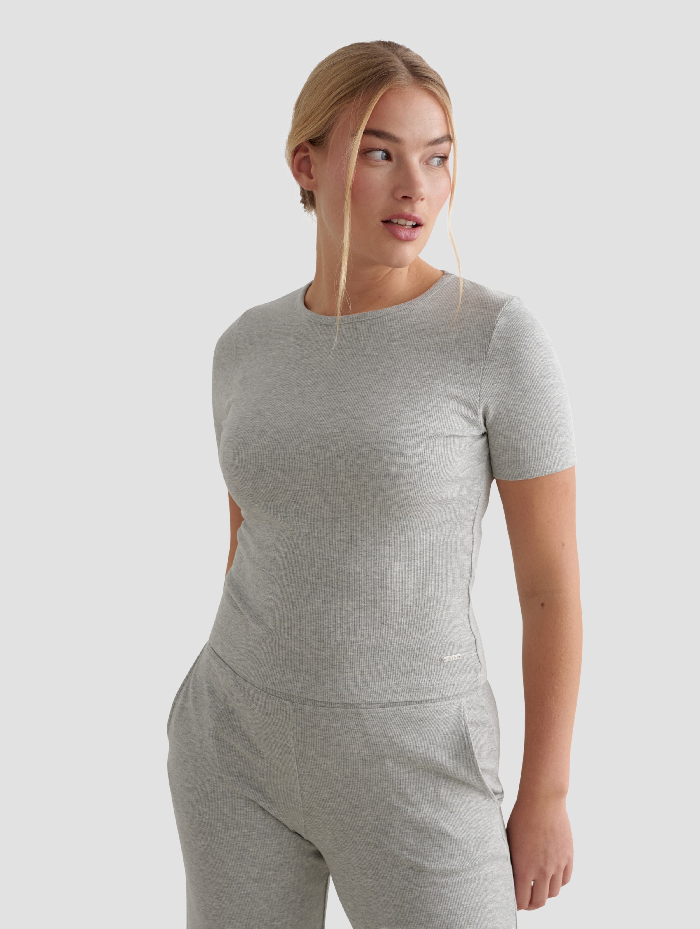 aim'n Ease Ribbed Short Sleeve T-Shirt