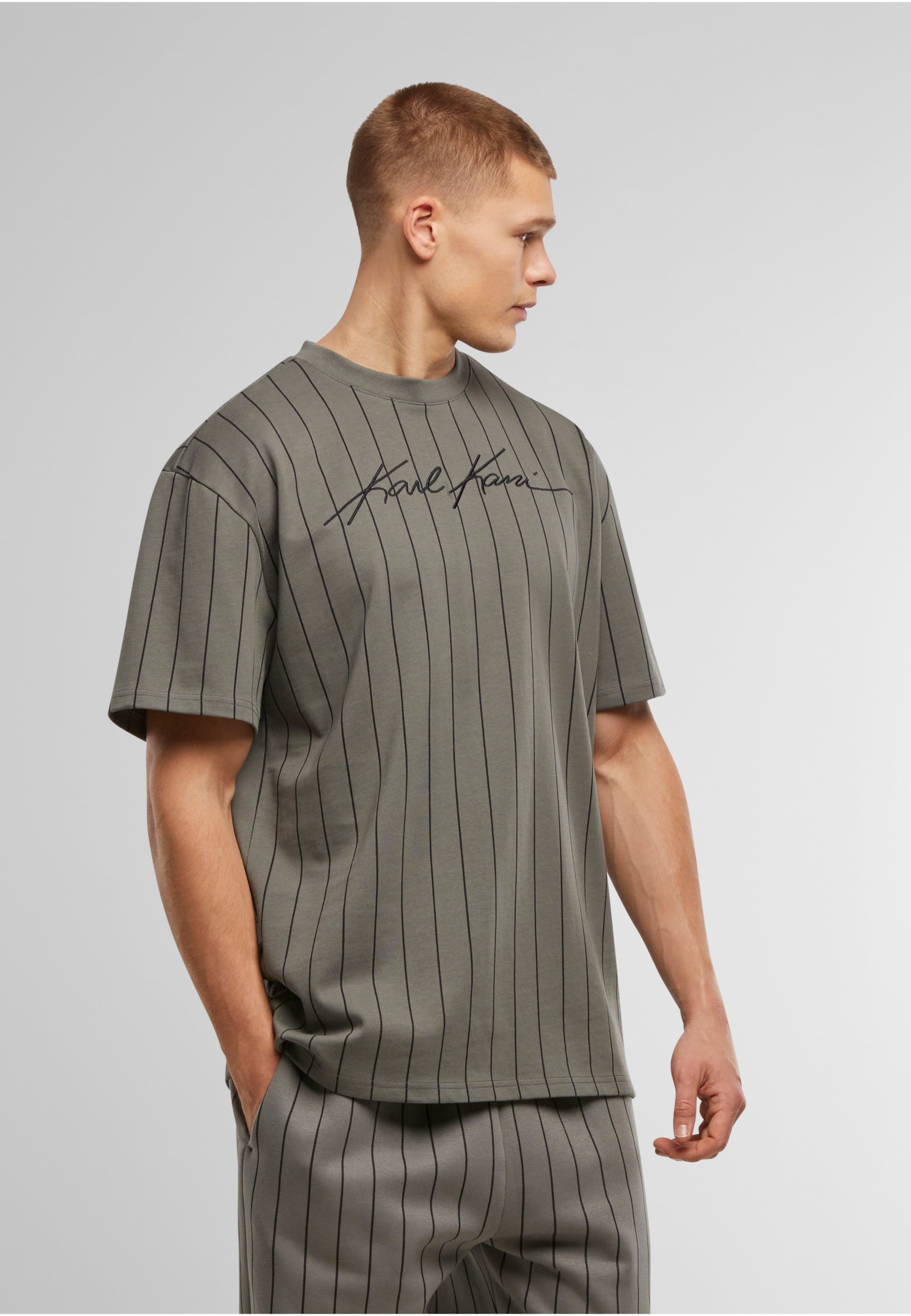 Karl Kani Autograph Pinstripe Jersey Boxy T-Shirt