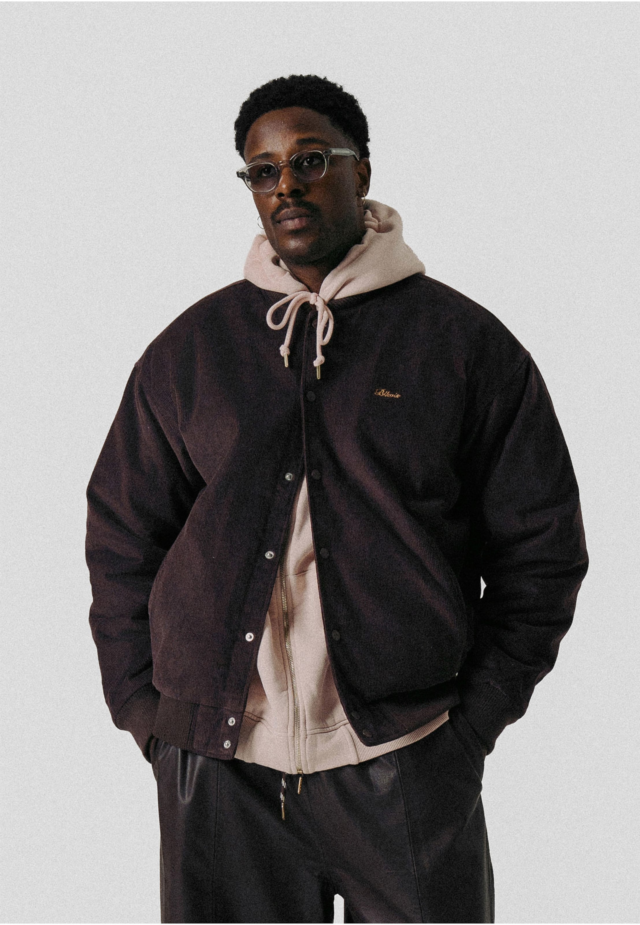 BLKVIS Script Corduroy Varsity Jacket