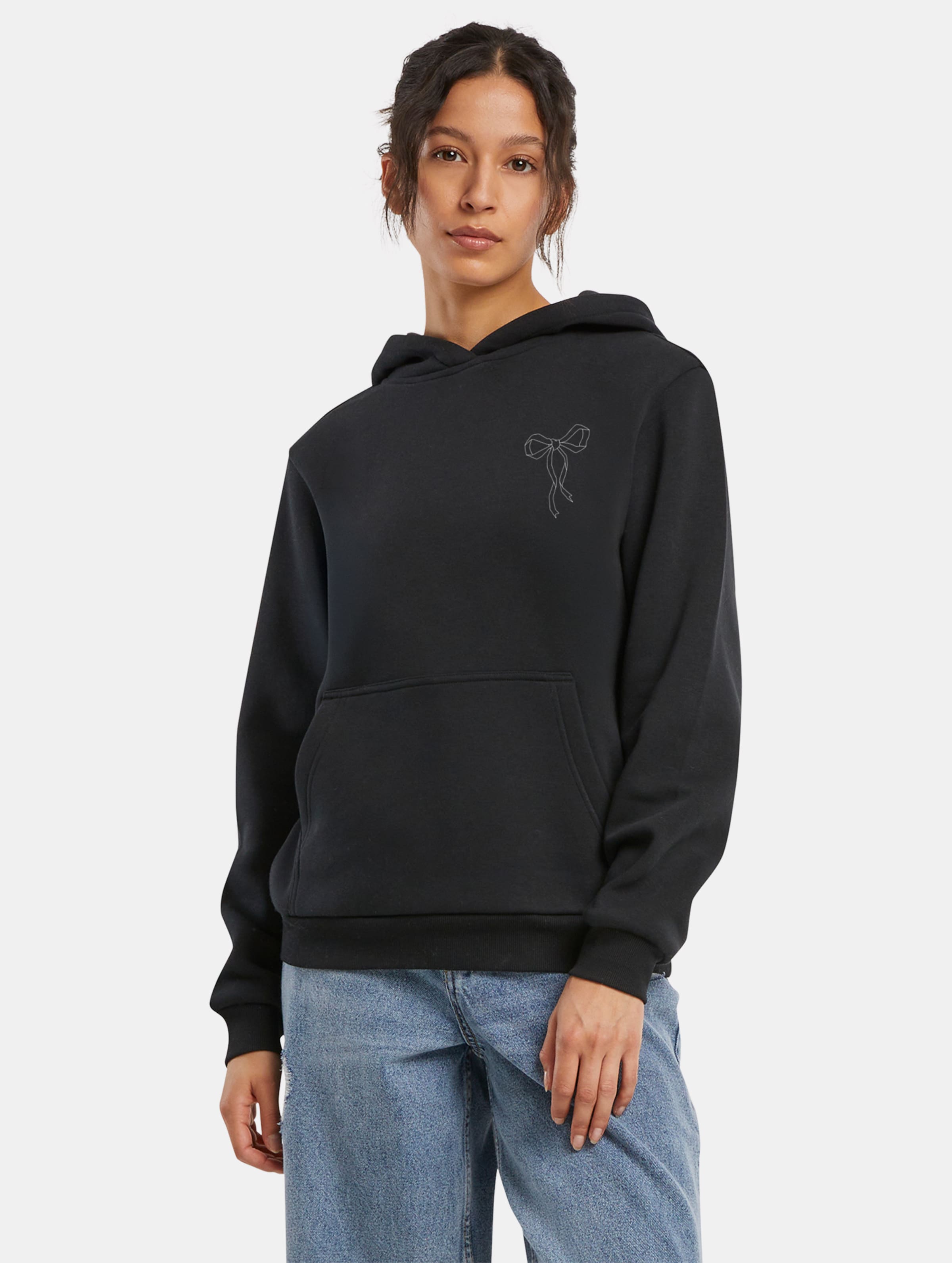Miss Tee Bow Oneliner Ladies Fluffy Hoody