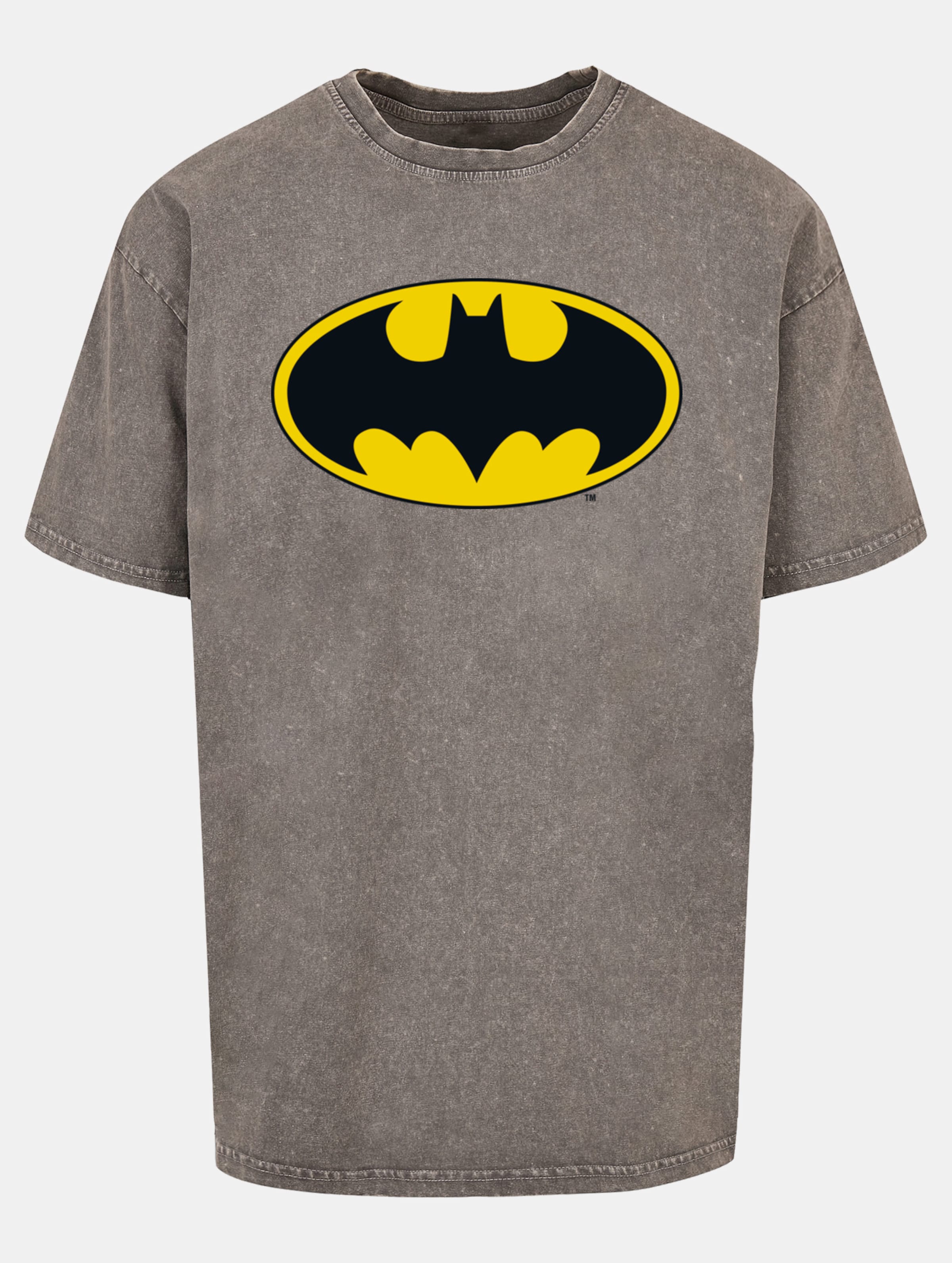 Absolute Cult DC Originals - Batman Logo Acid Washed Oversized Tee