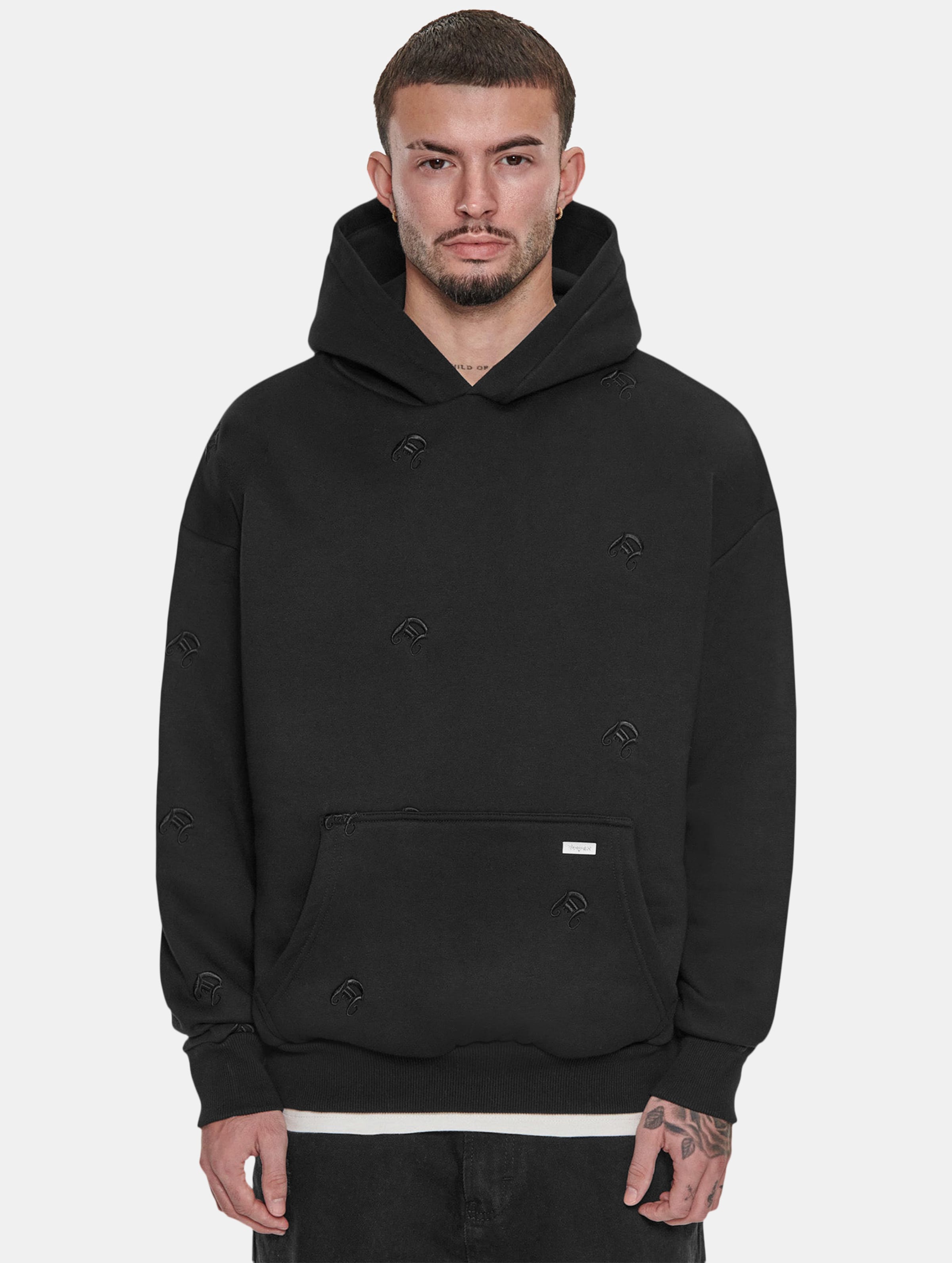Dropsize Heavy Oversize Allover Embo Hoodie