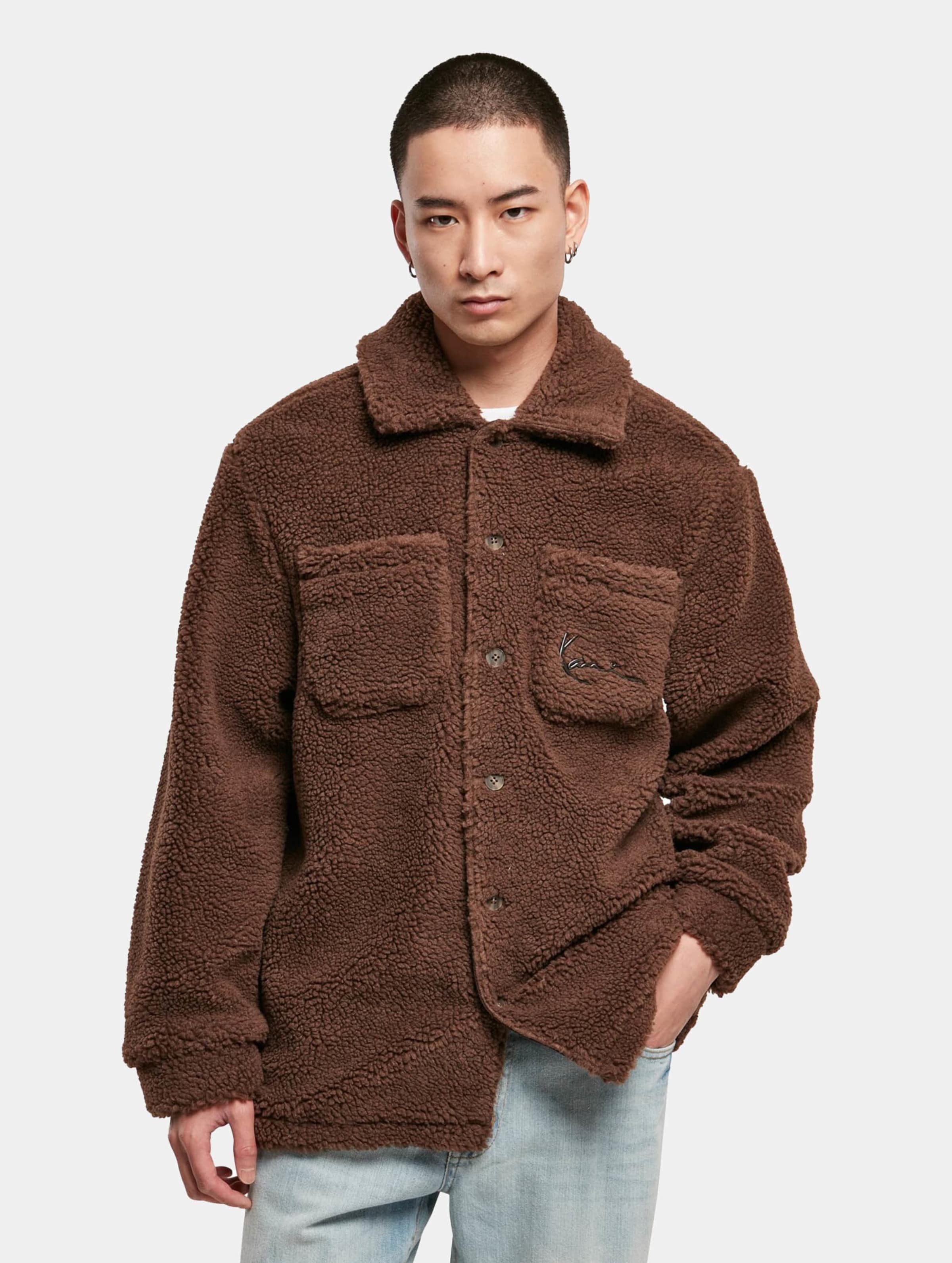 Karl Kani KM224-037-2 KK Metal Signature Teddy Shirt brown