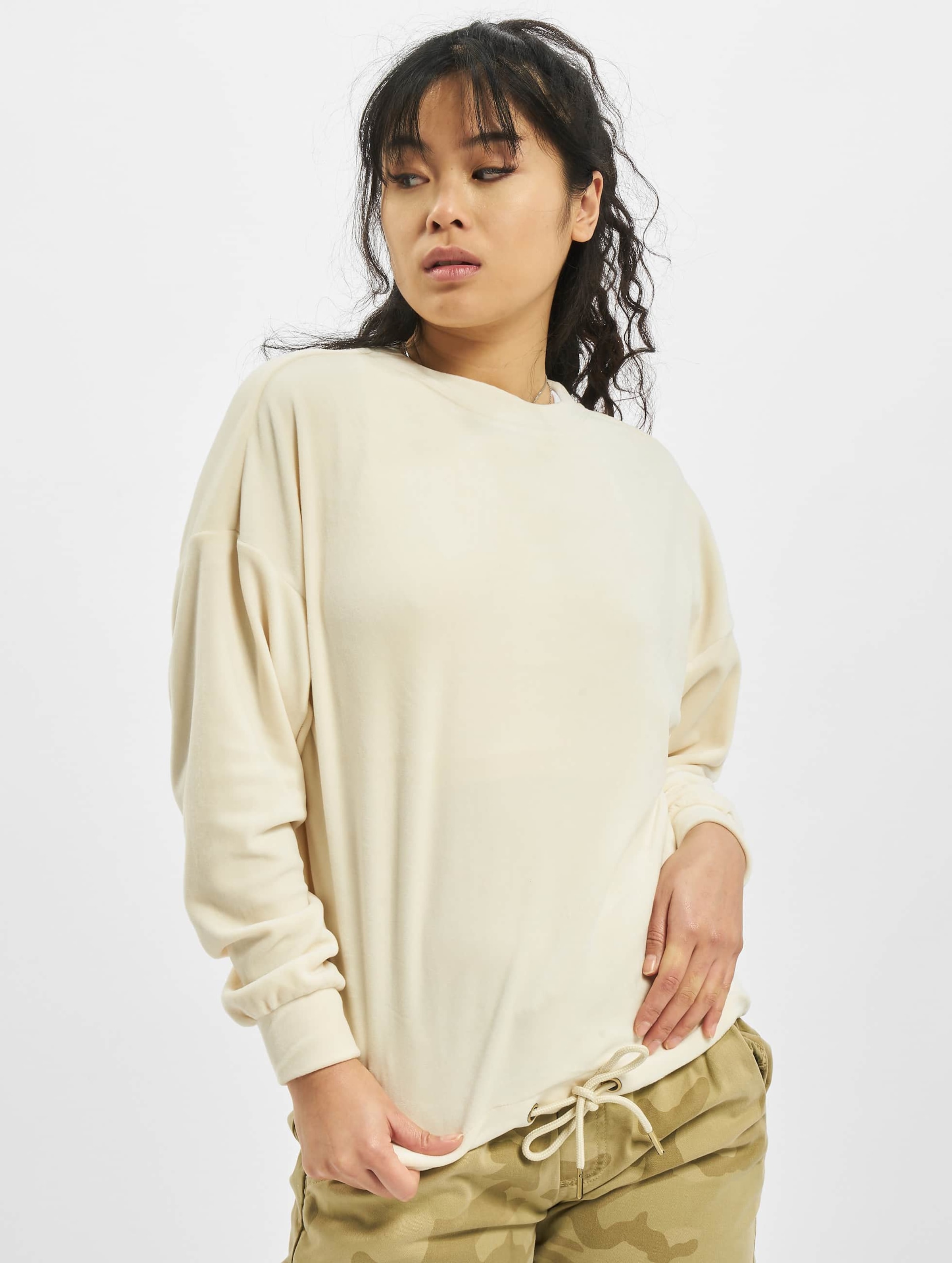 Urban Classics Ladies Oversized Velvet Crew