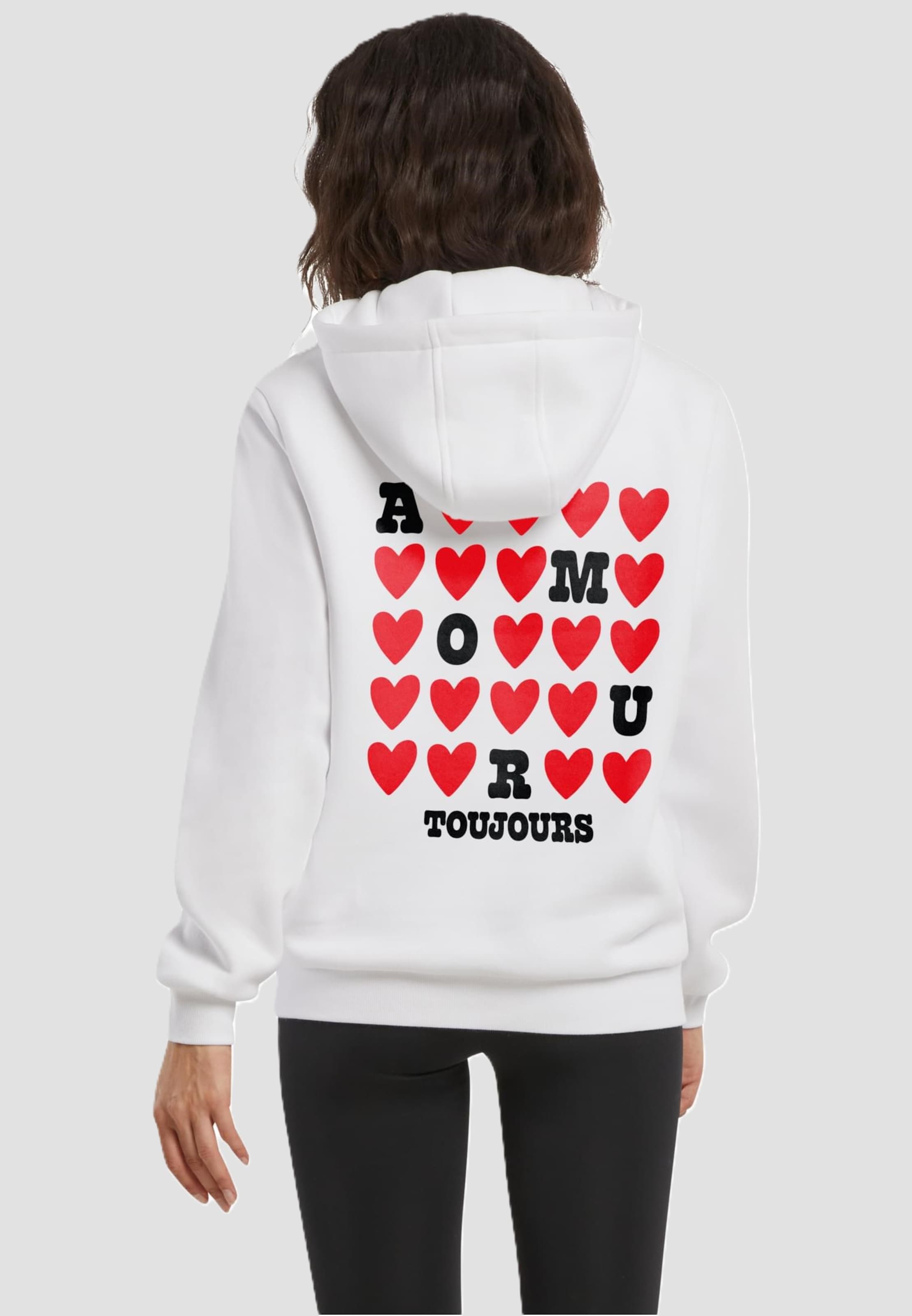 Miss Tee Amour Toujours Heart Ladies Fluffy Hoody