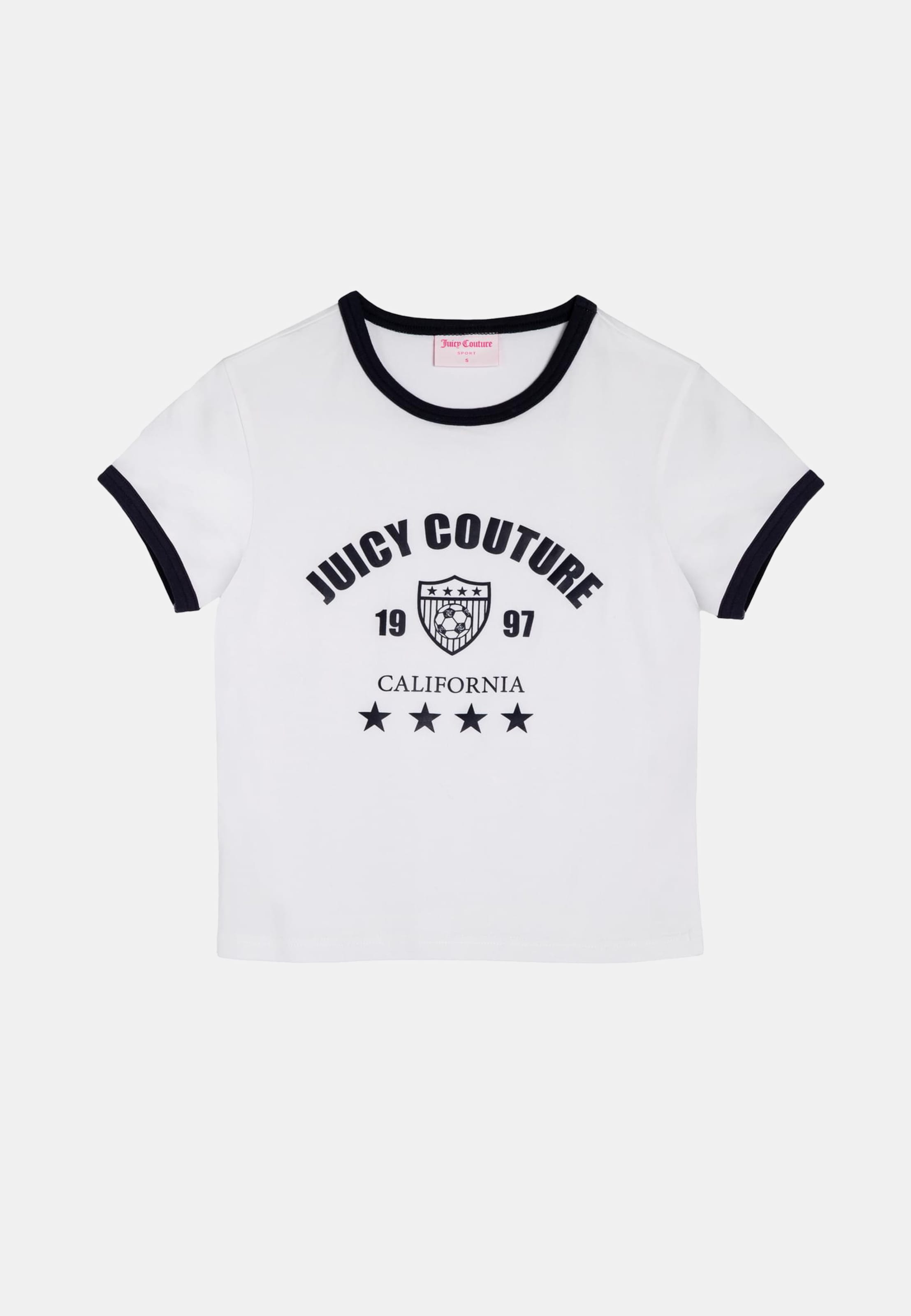 Juicy Couture THE ARCHED FOOTBALL RINGER T-SHIRT