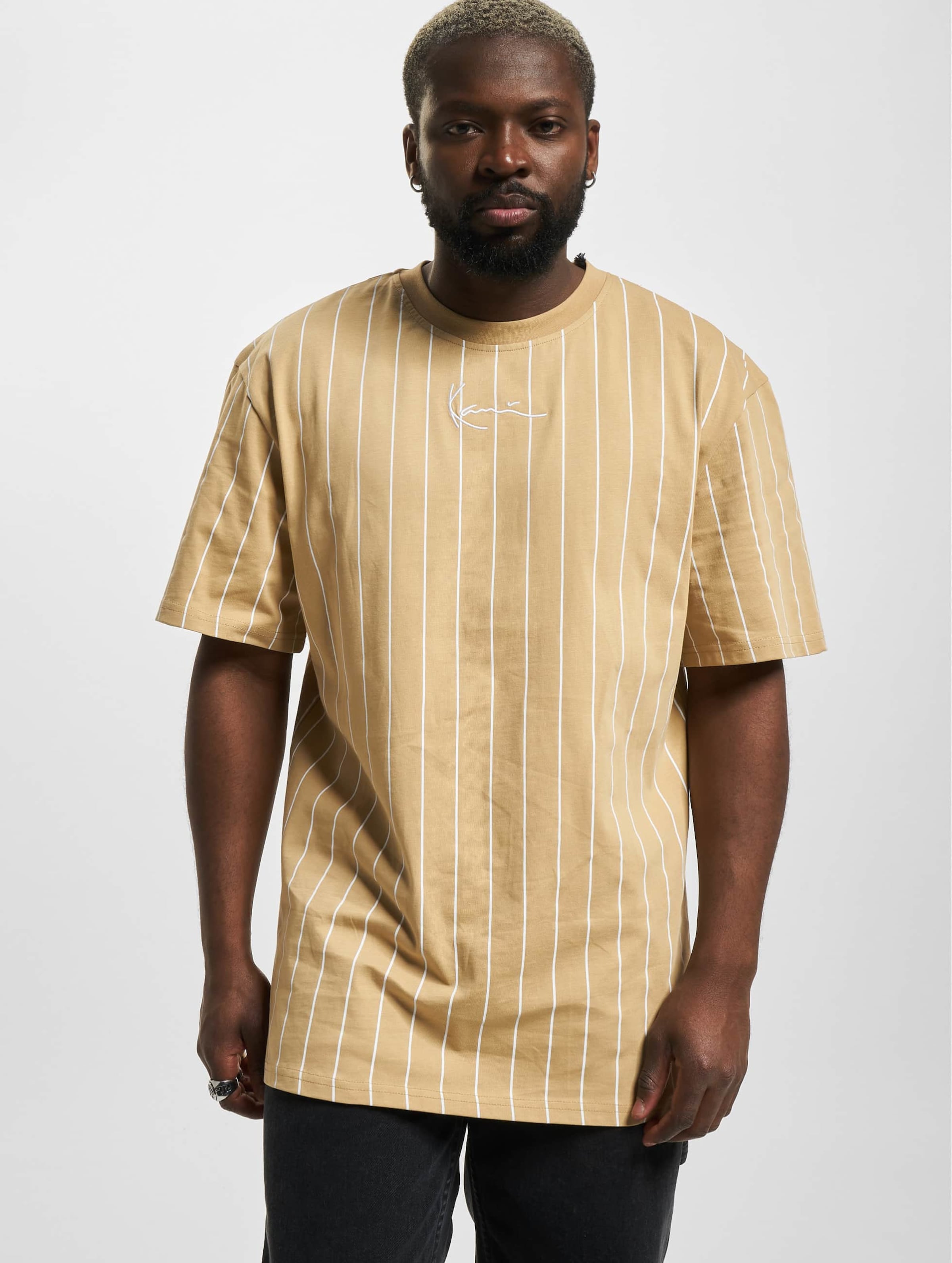 Karl Kani KM232-019-2 KK Small Signature Pinstripe Tee