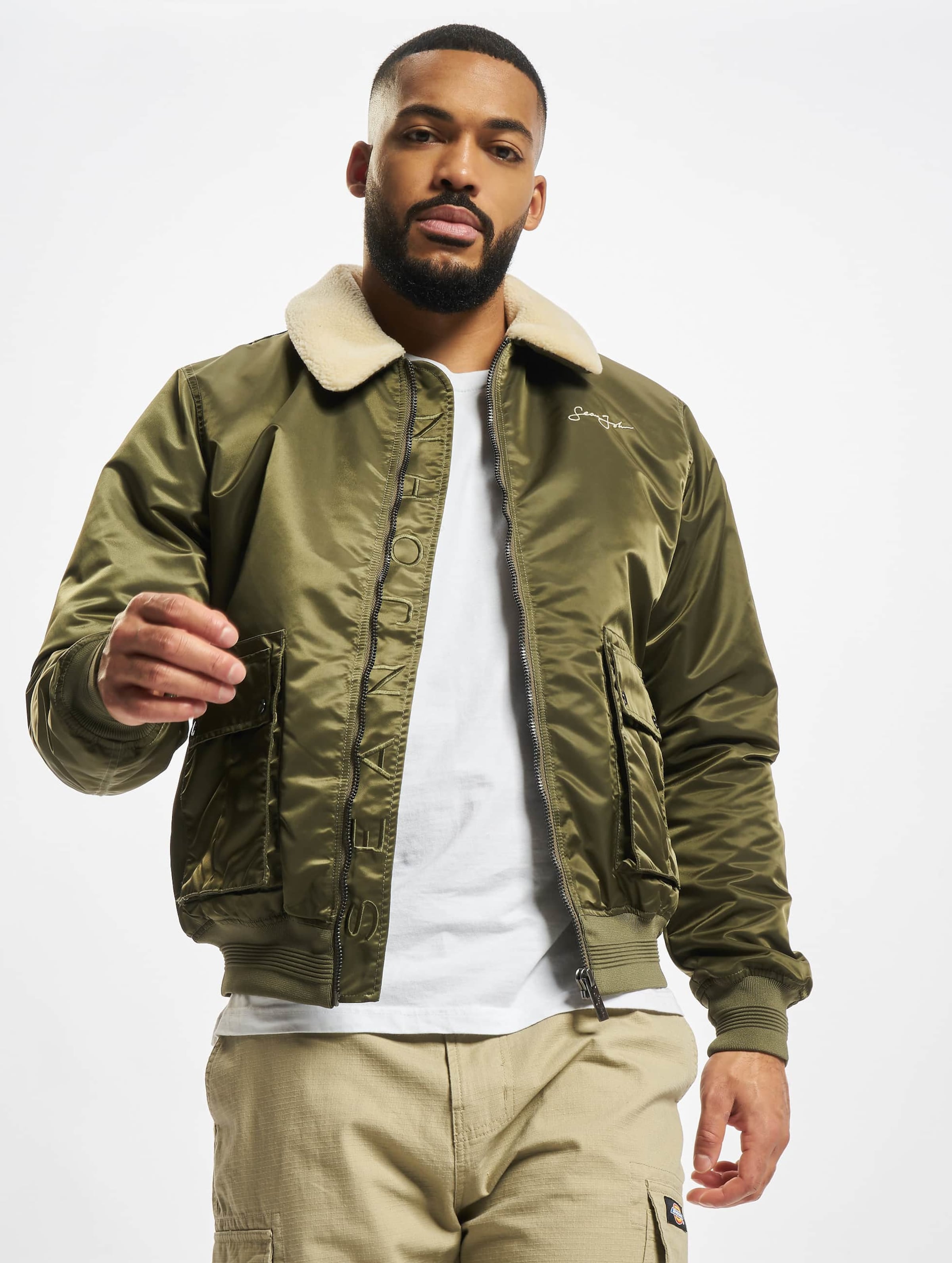 Sean John JM213-022-02 SJ Script Logo Pilot Jacket
