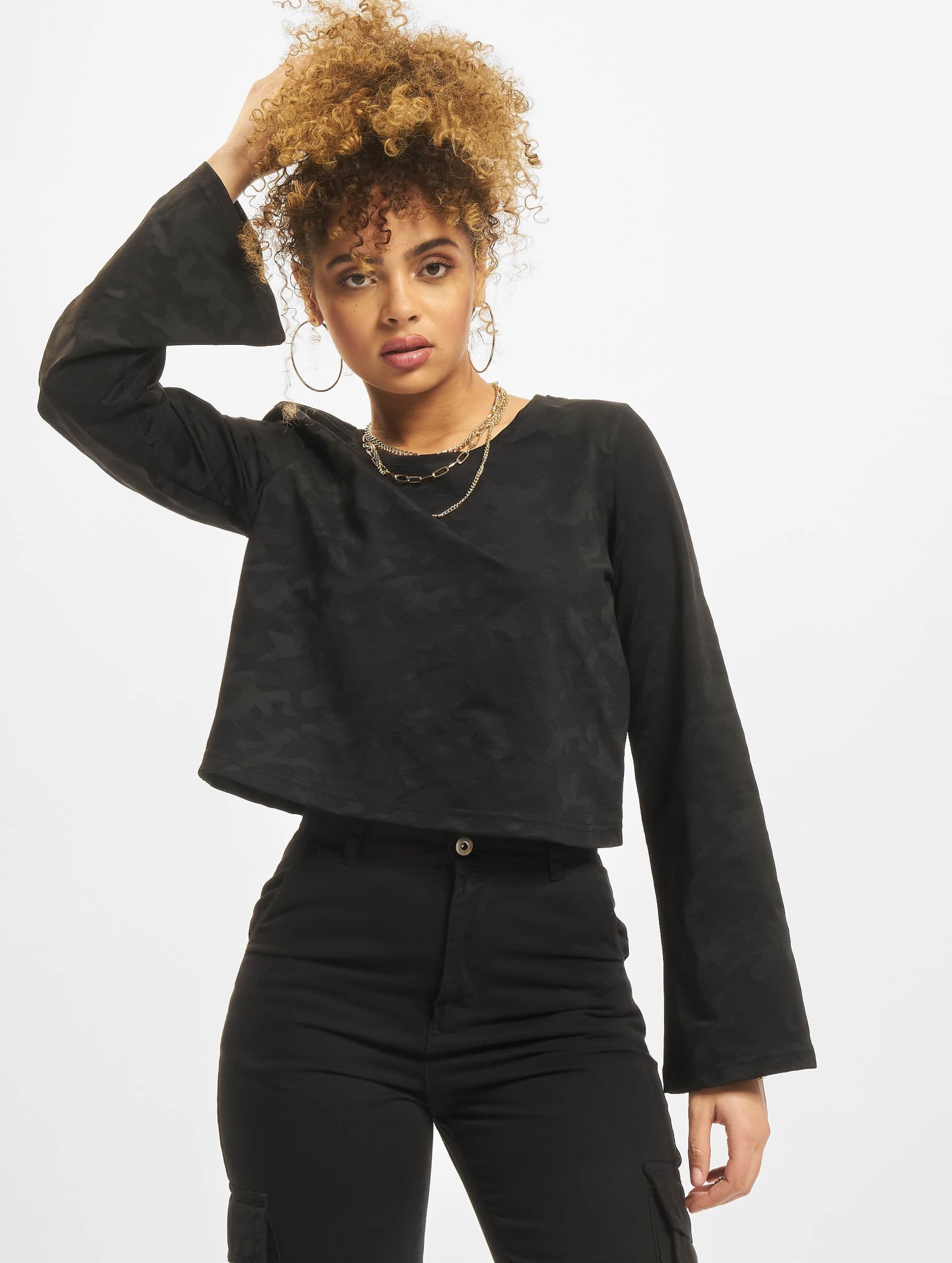 Urban Classics Ladies Short Jacquard Camo L/S