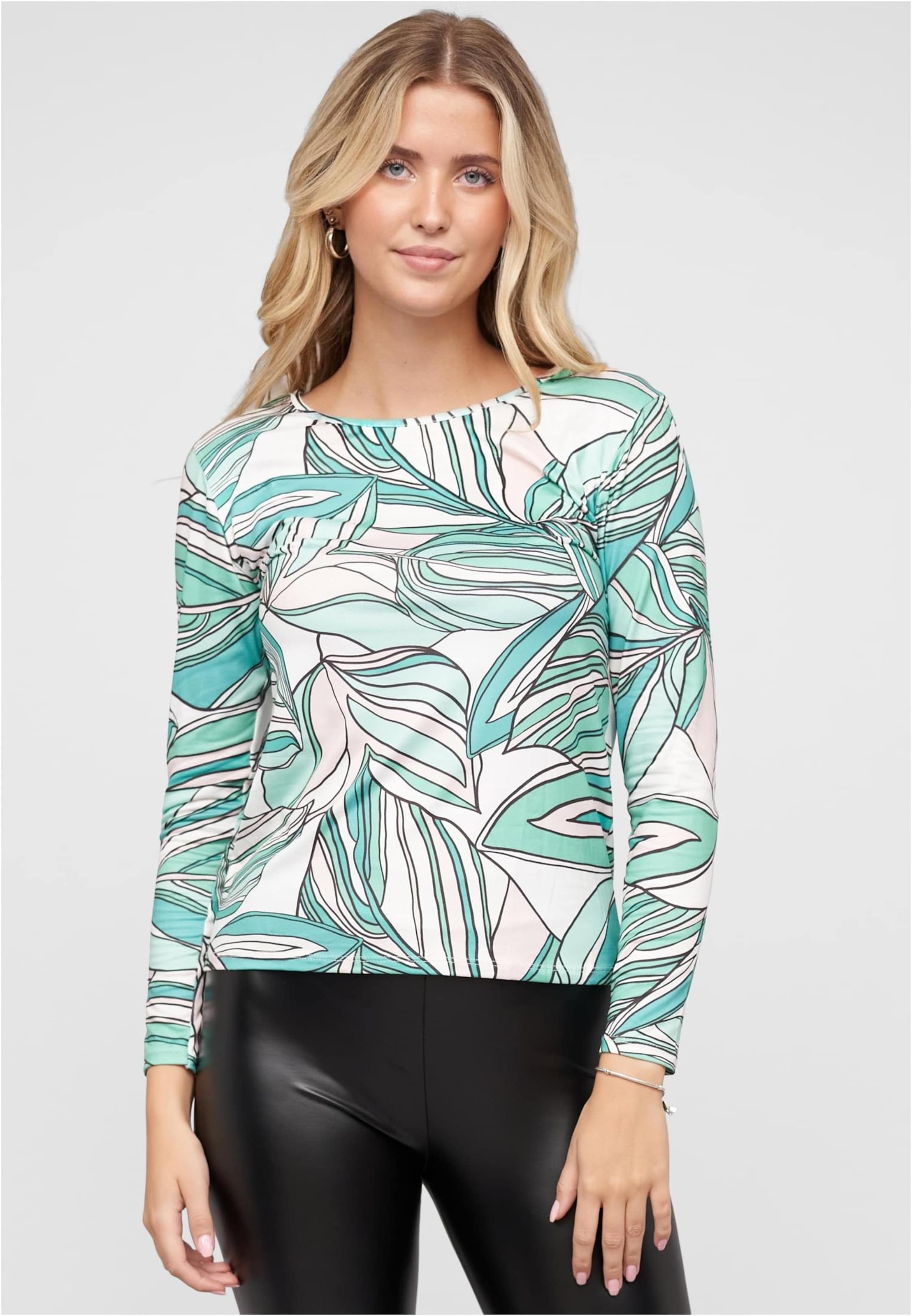 Cloud5ive Langarm Top mit Blätter Print