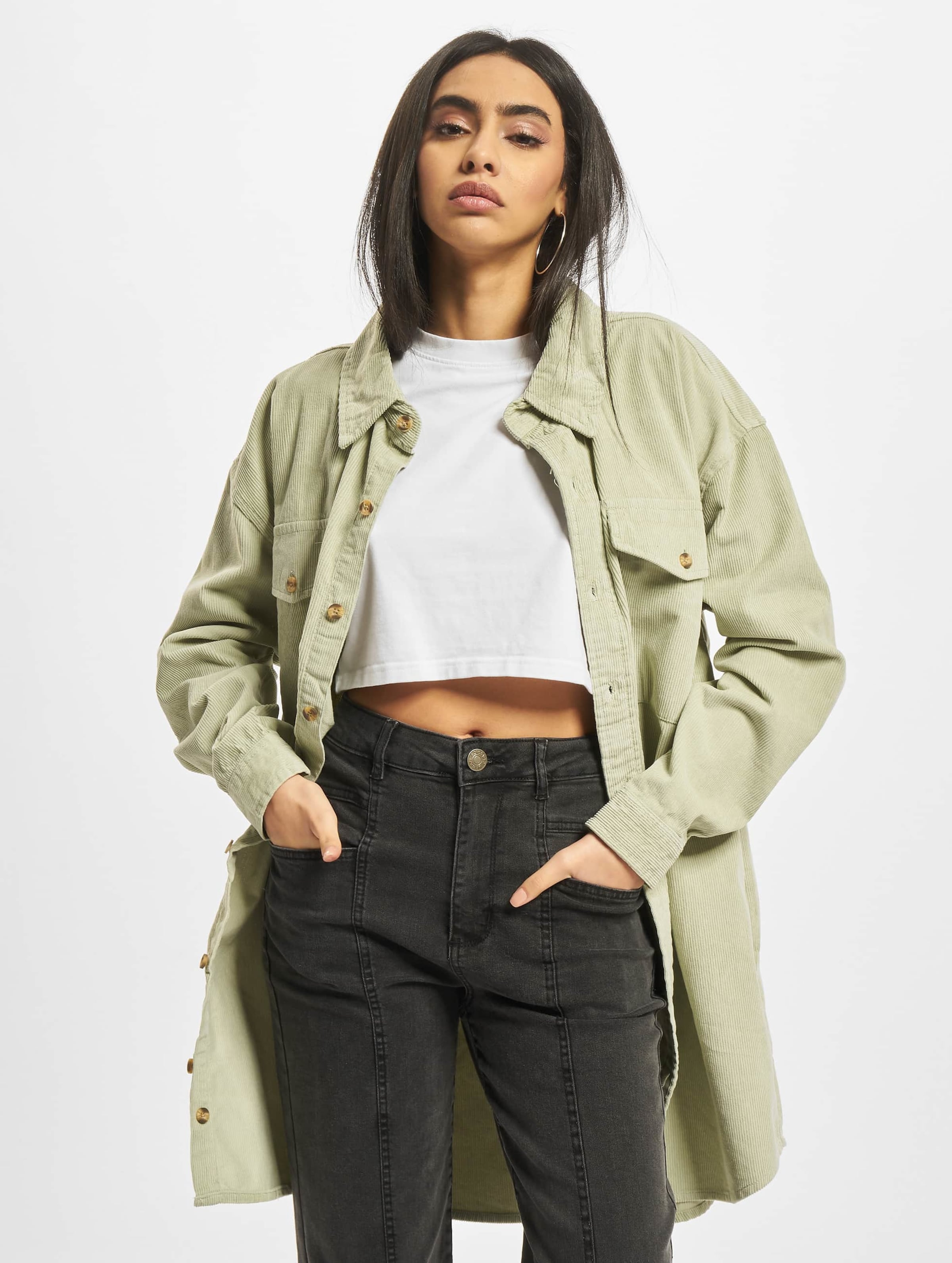 Urban Classics Ladies Long Corduroy Overshirt