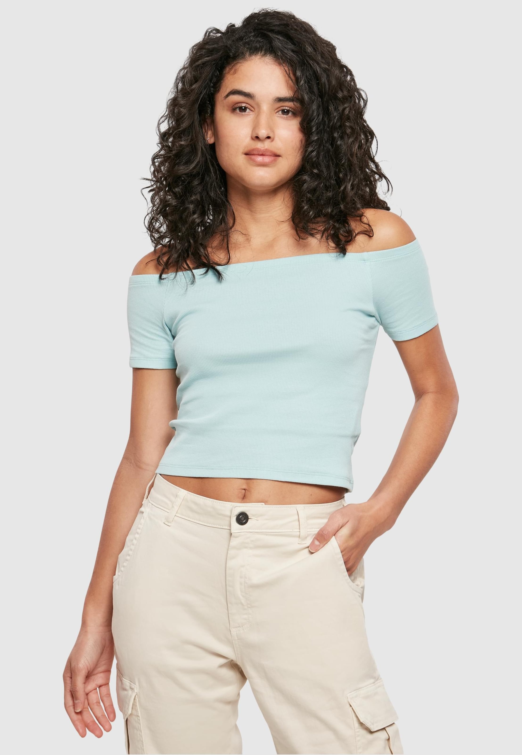 Urban Classics Ladies Off Shoulder Rib Tee