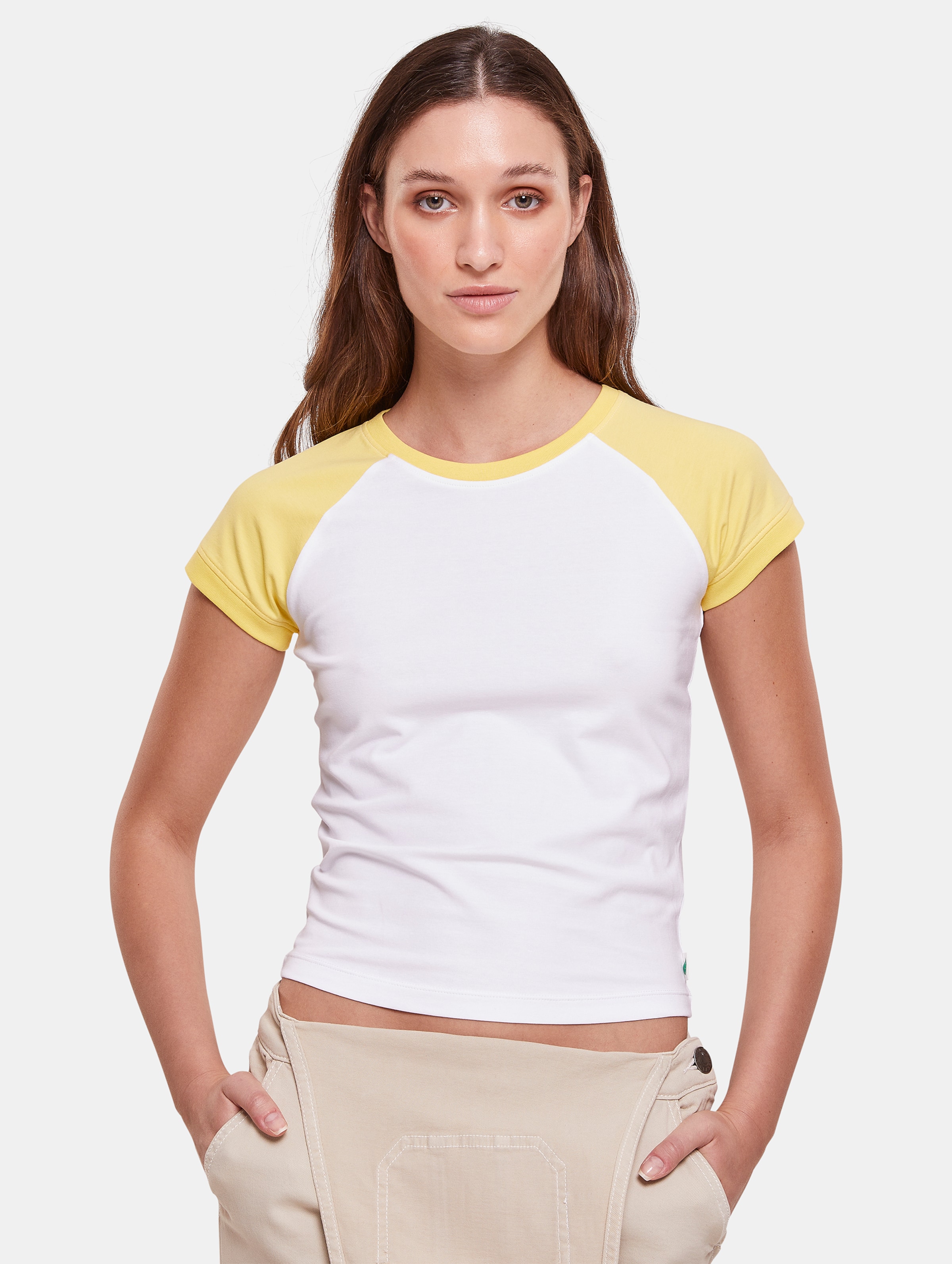 Urban Classics Ladies Organic Stretch Short Retro Baseball Tee