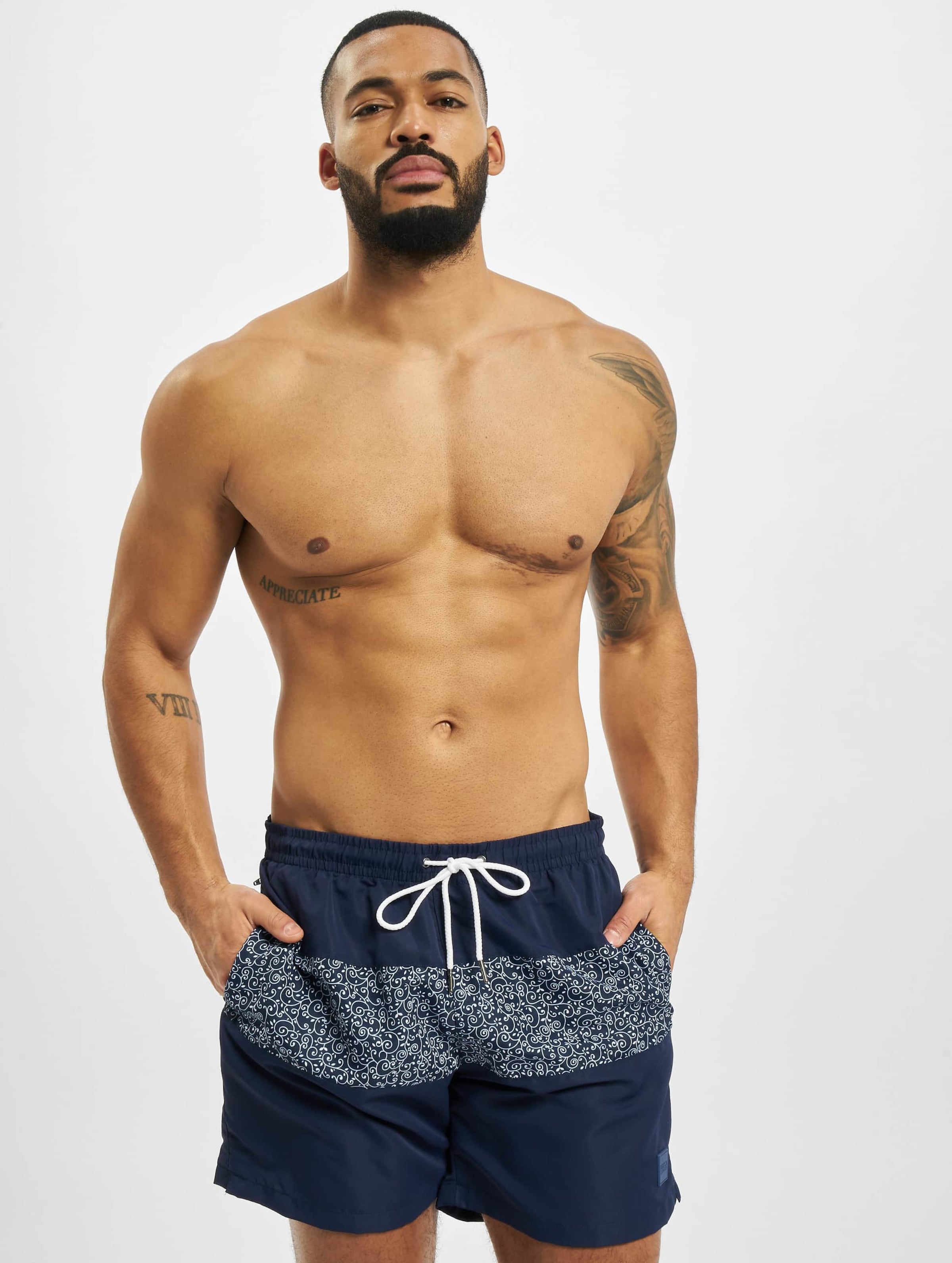 Urban Classics Mid Block Pattern Swim Short