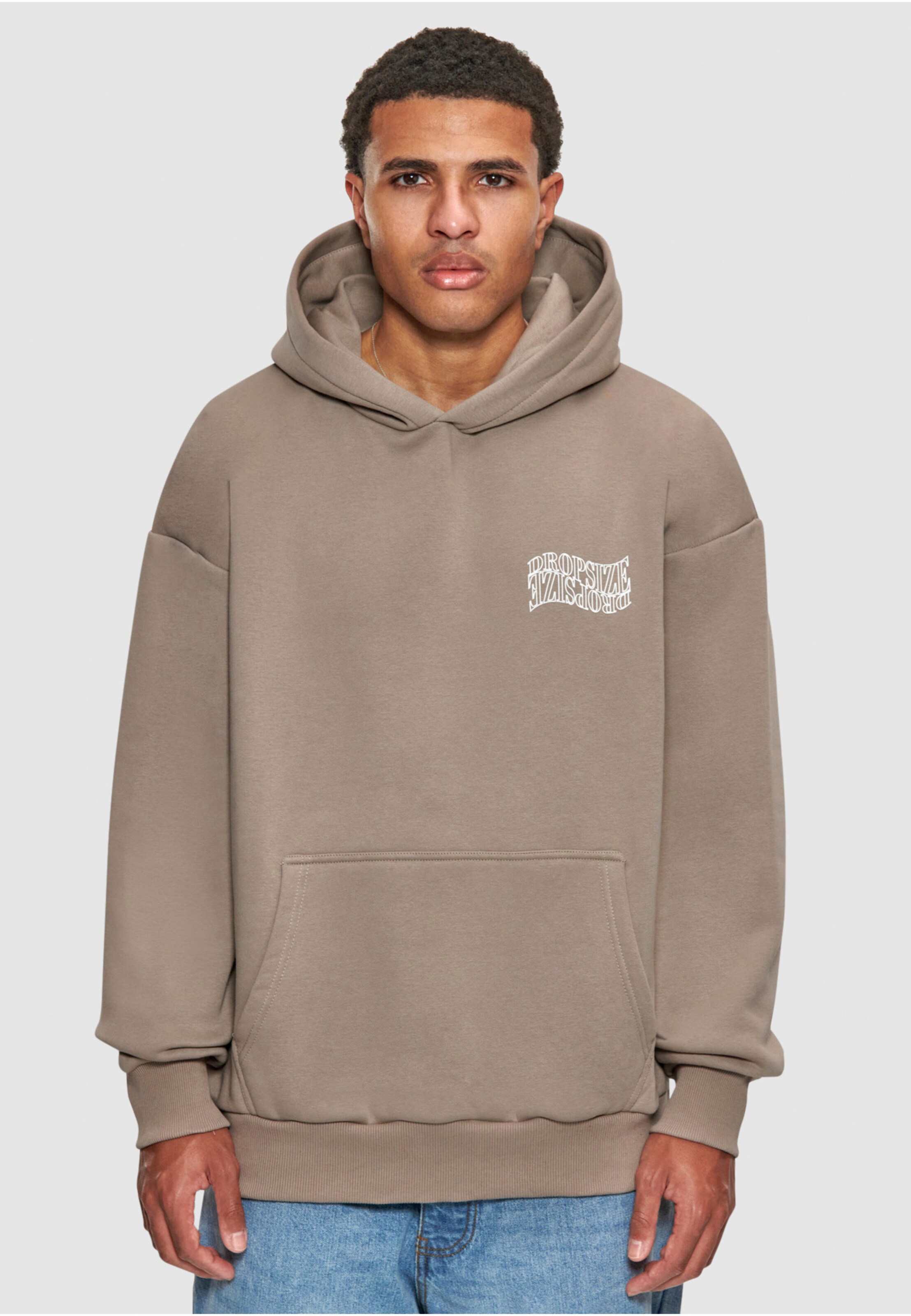 Dropsize Heavy Oversize Mirrored Logo Hoodie