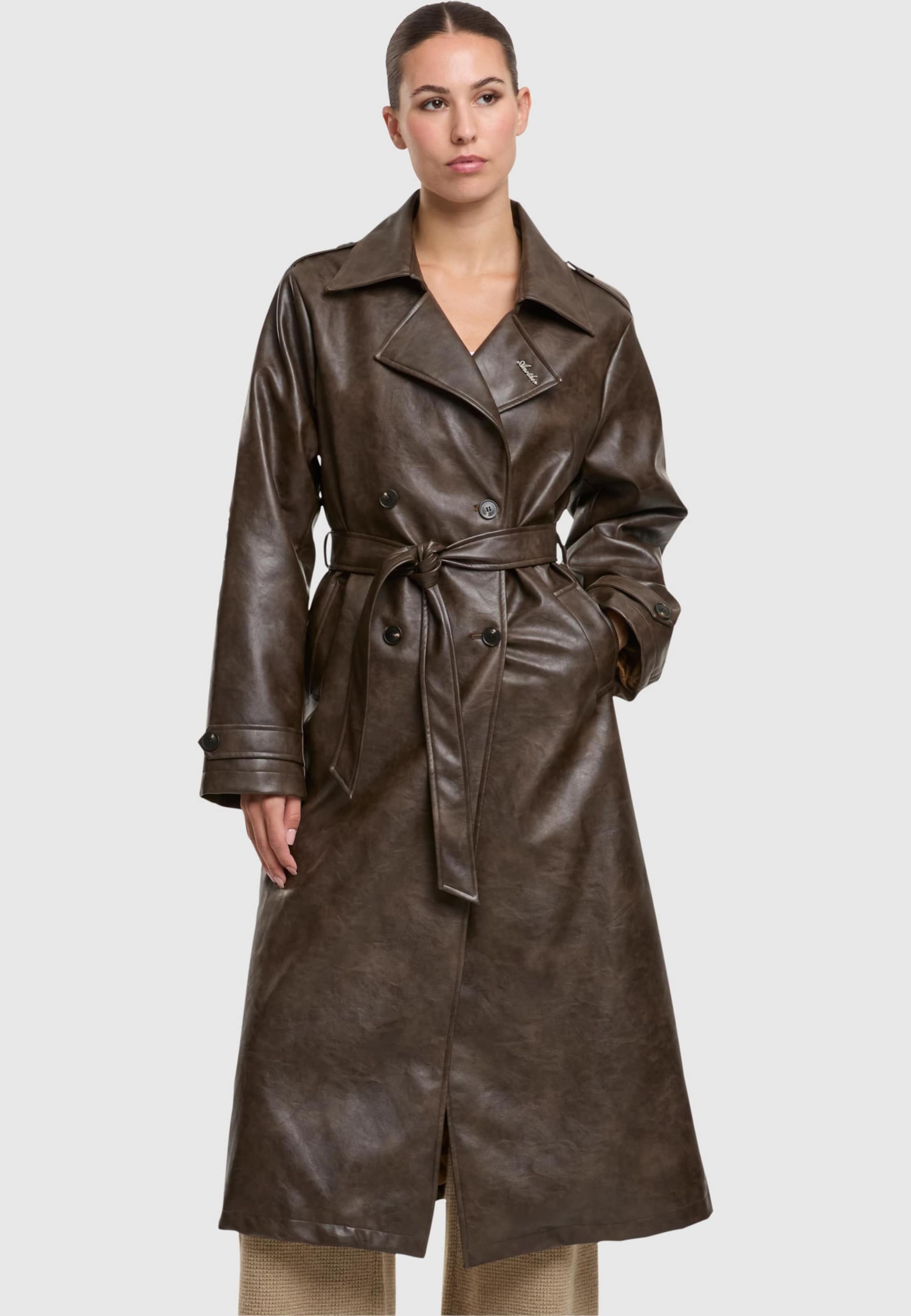 Another Cotton Lab Vegan Leather Trench Coat