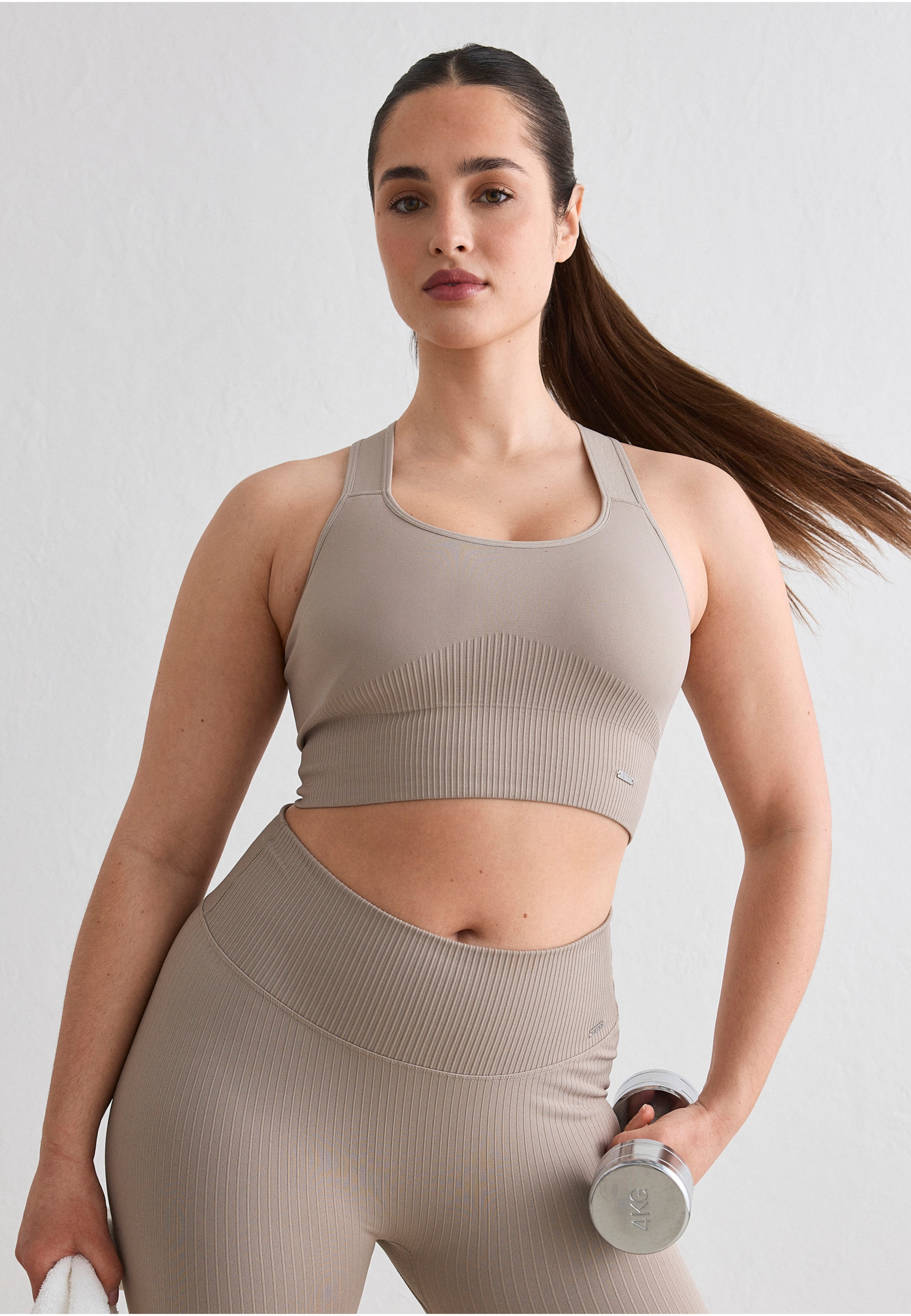 aimn High Support Ribbed Bra