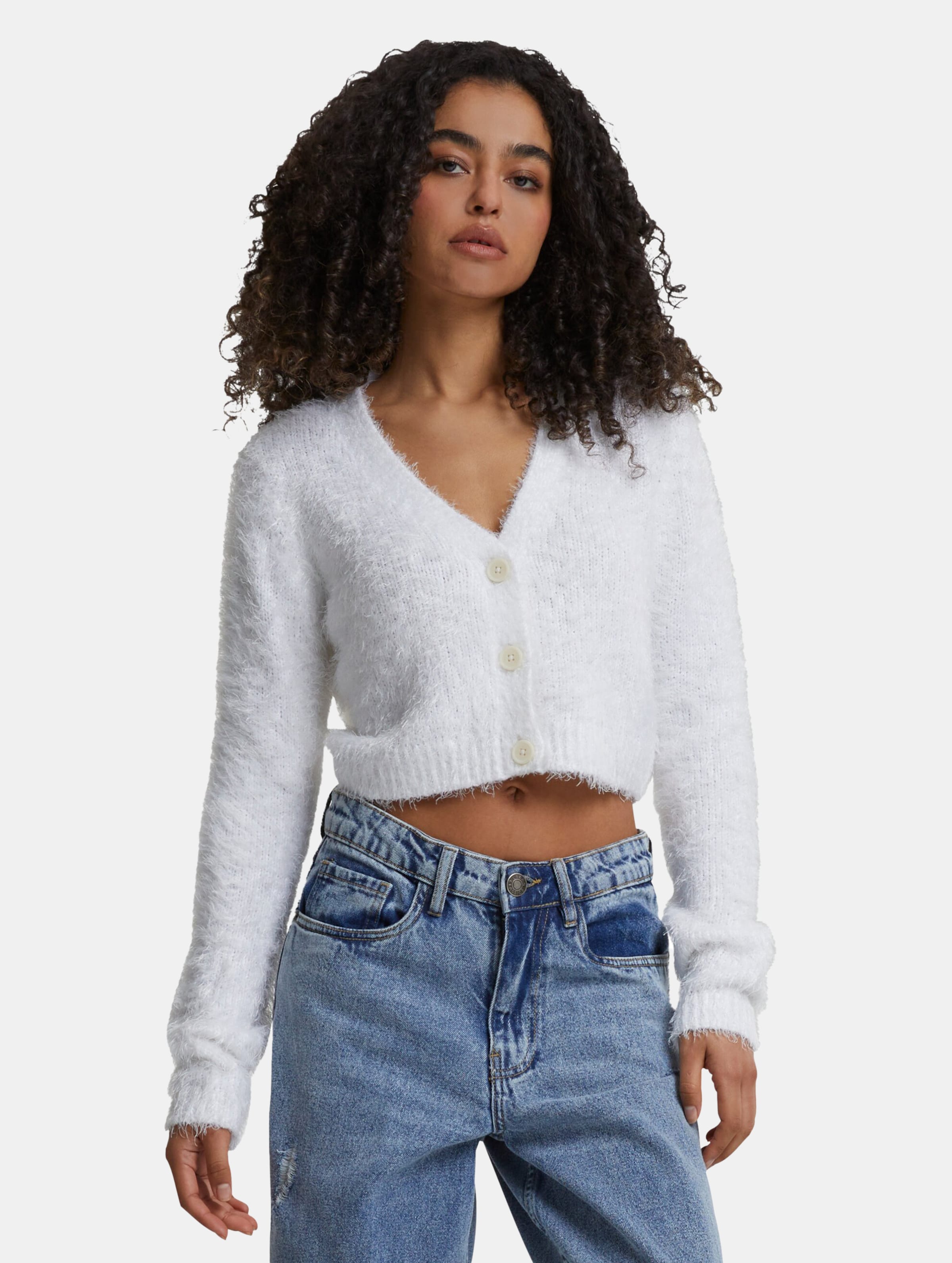 Urban Classics Ladies Cropped Feather Strickjacke