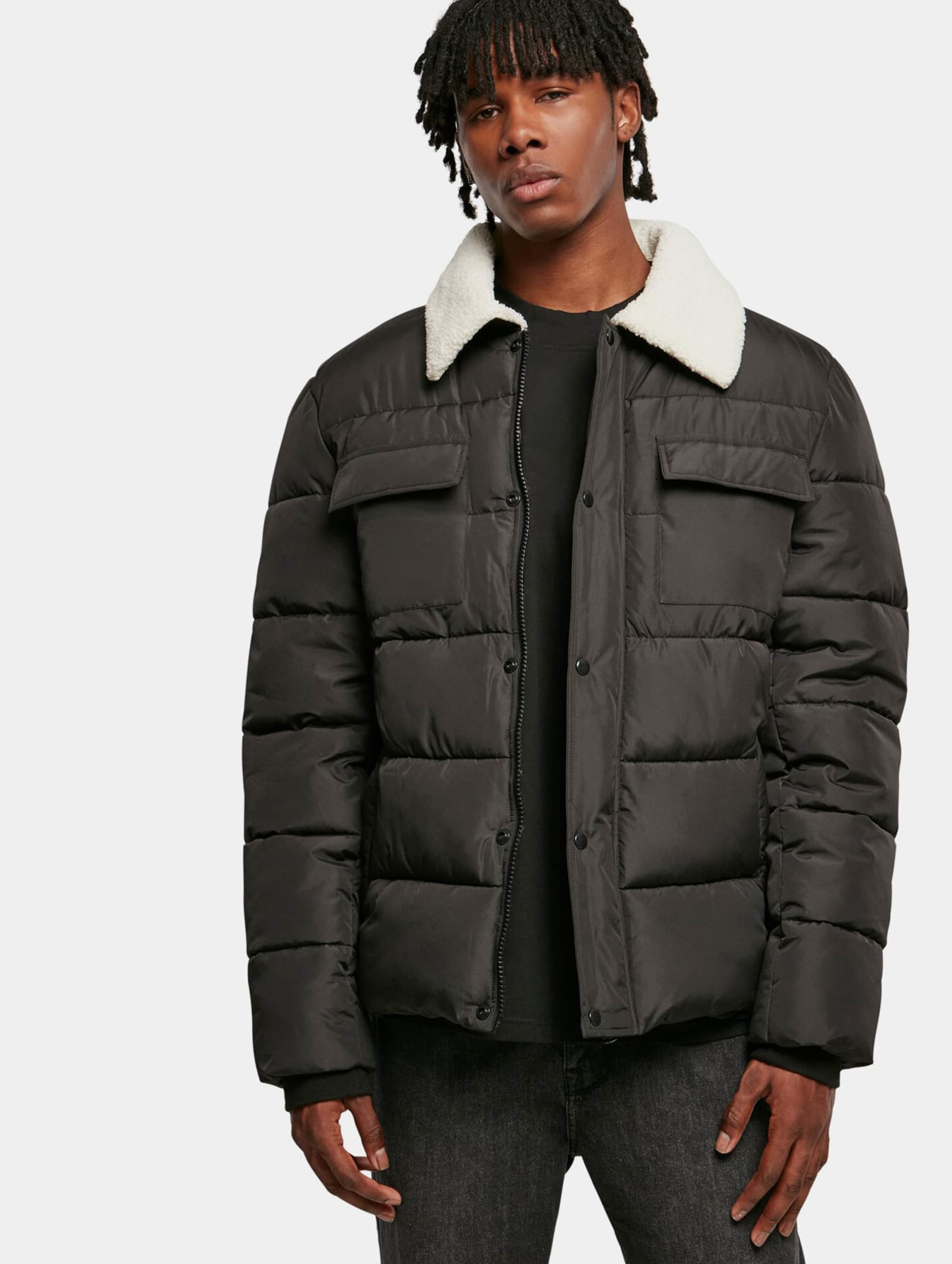 Urban Classics Sherpa Collar Padded Shirt Jacket