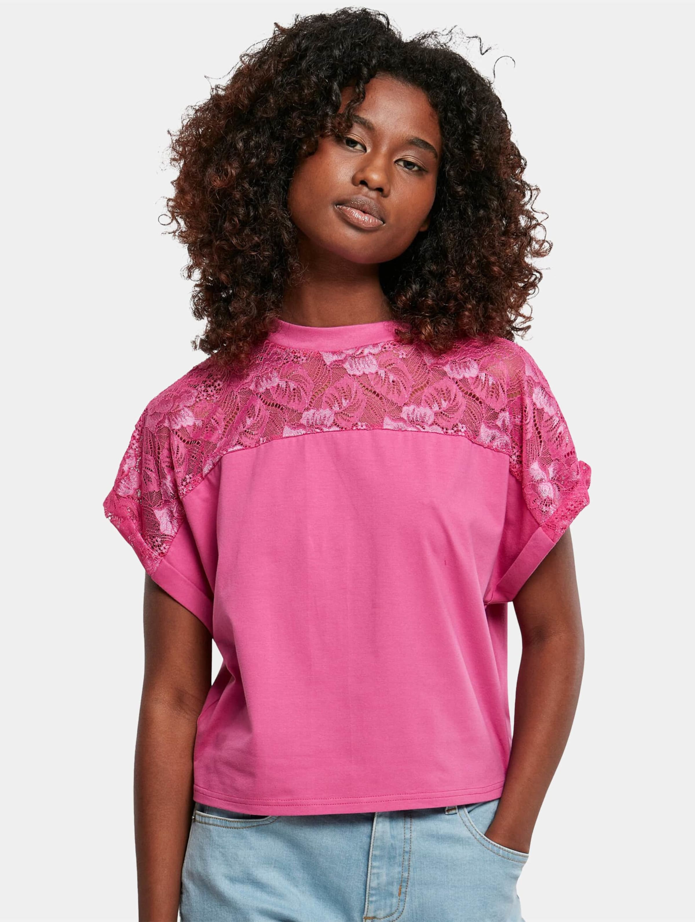 Urban Classics Ladies Short Oversized Lace Tee