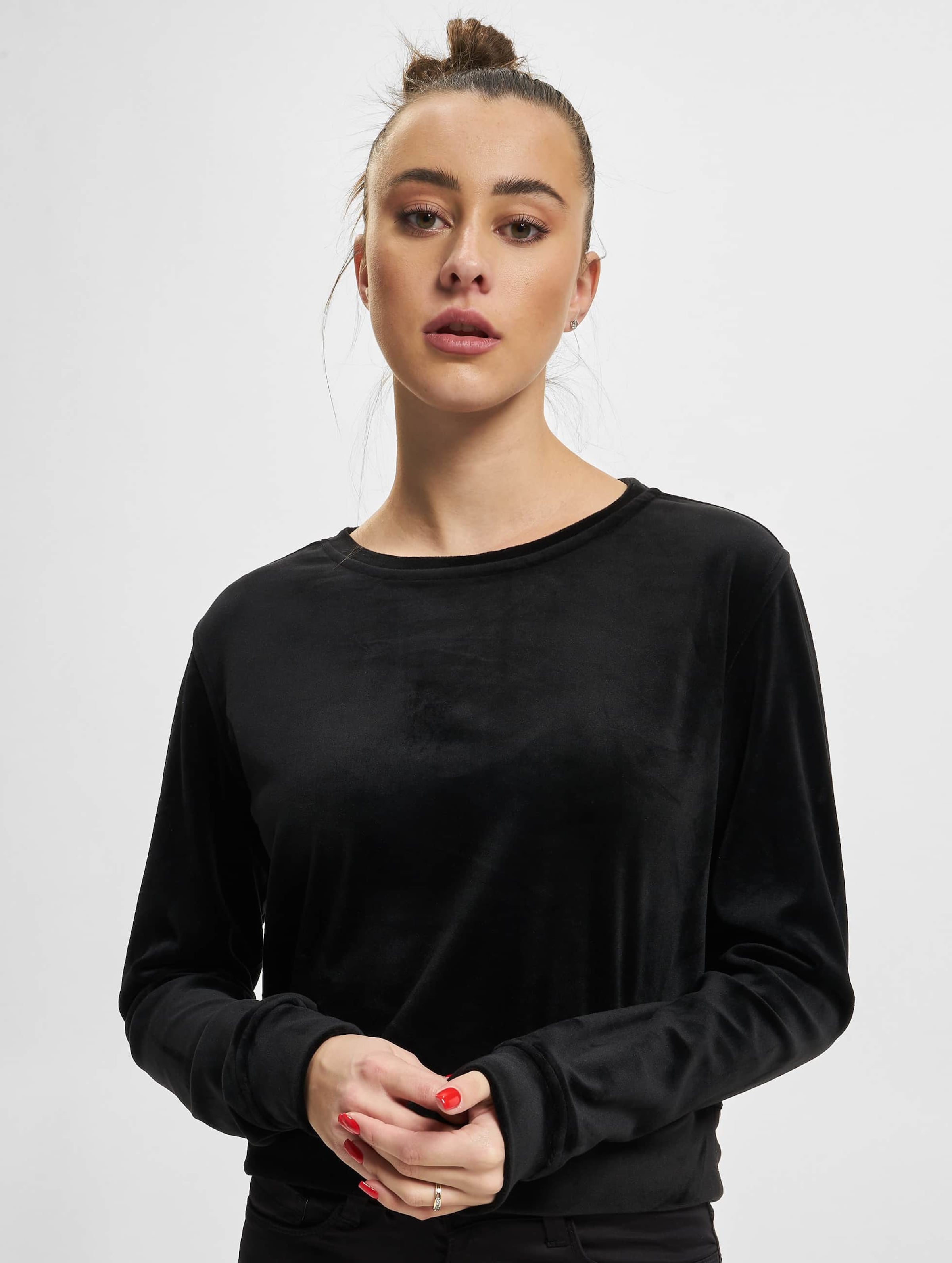 Urban Classics Ladies Short Velvet Crew