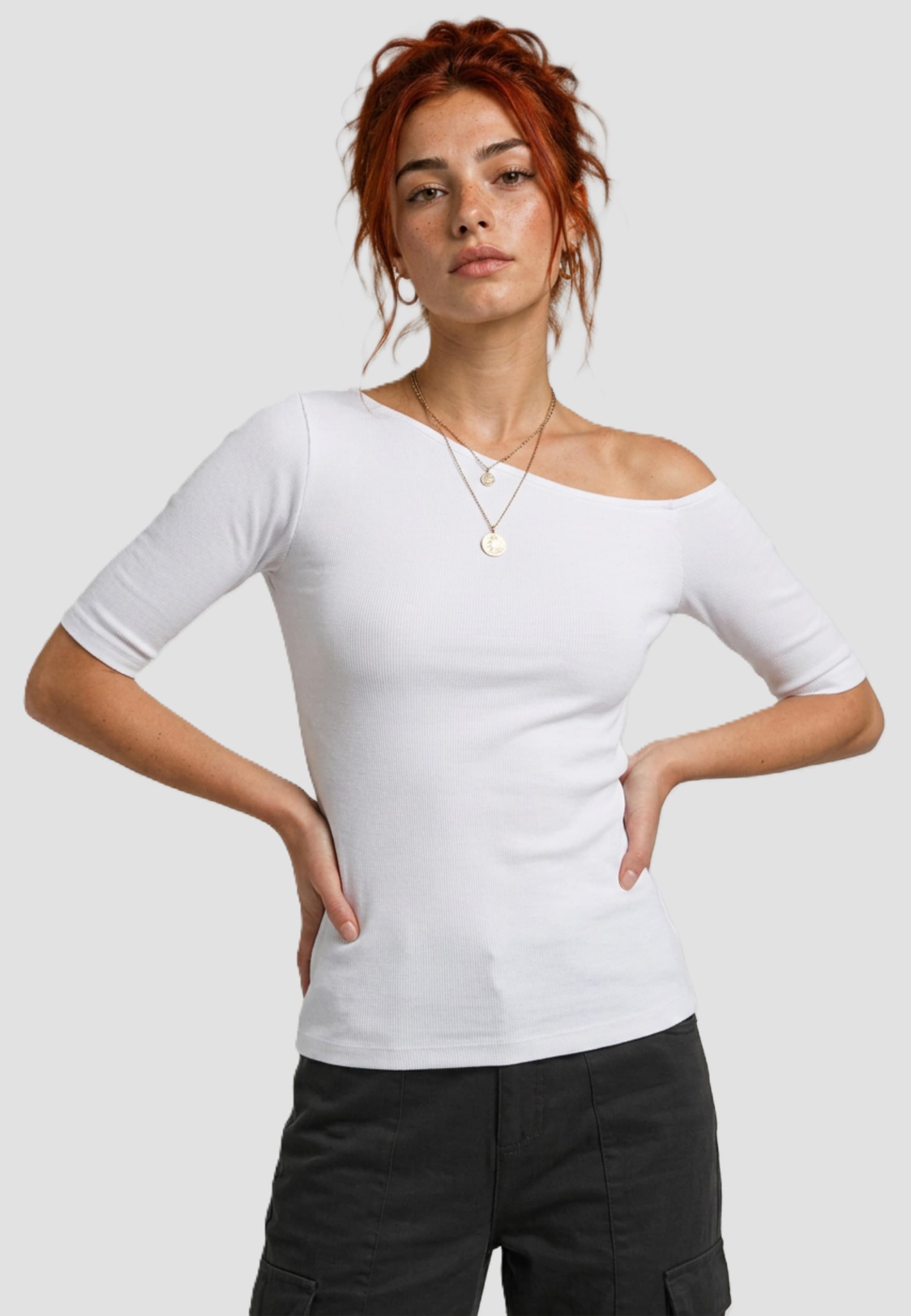 Urban Classics Ladies Essentials Asymmetric Rib Tee