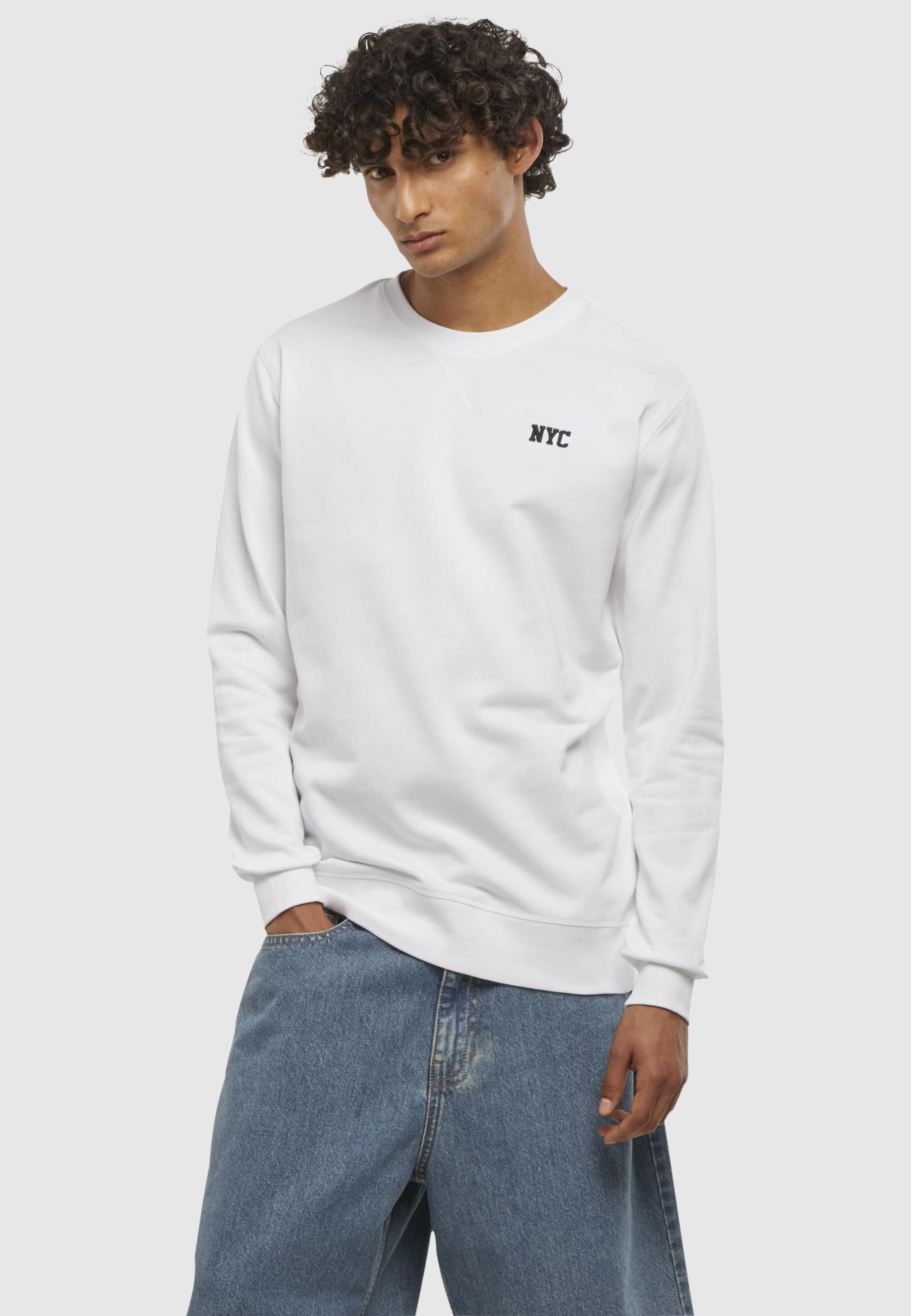 Mister Tee NYC Wording EMB Light Crew Sweatshirt