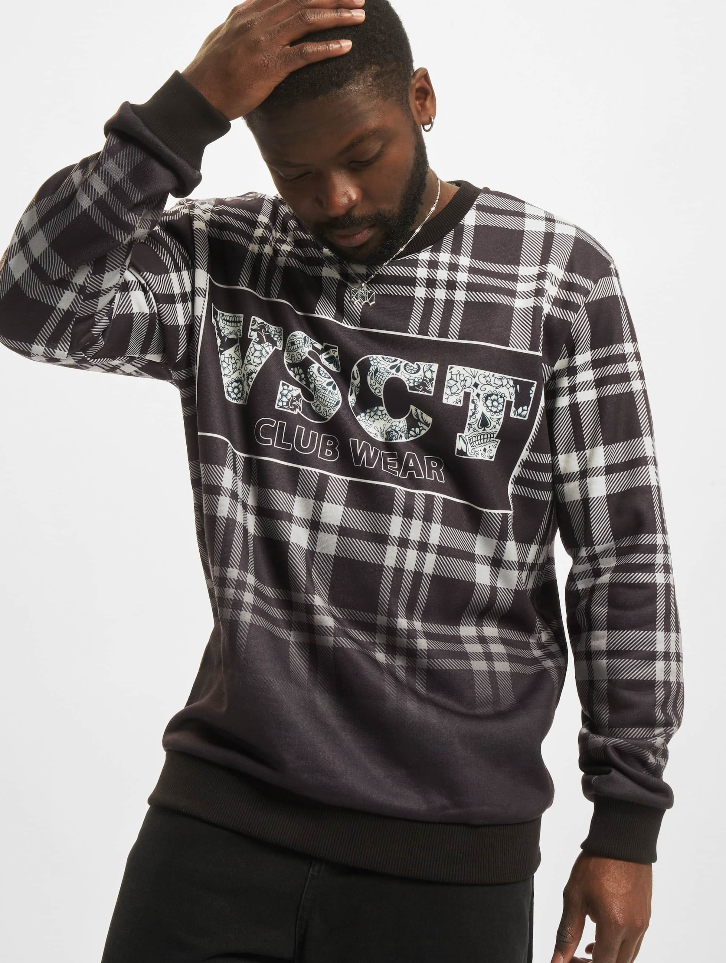 VSCT Clubwear Checked Crewneck Logo Pullover