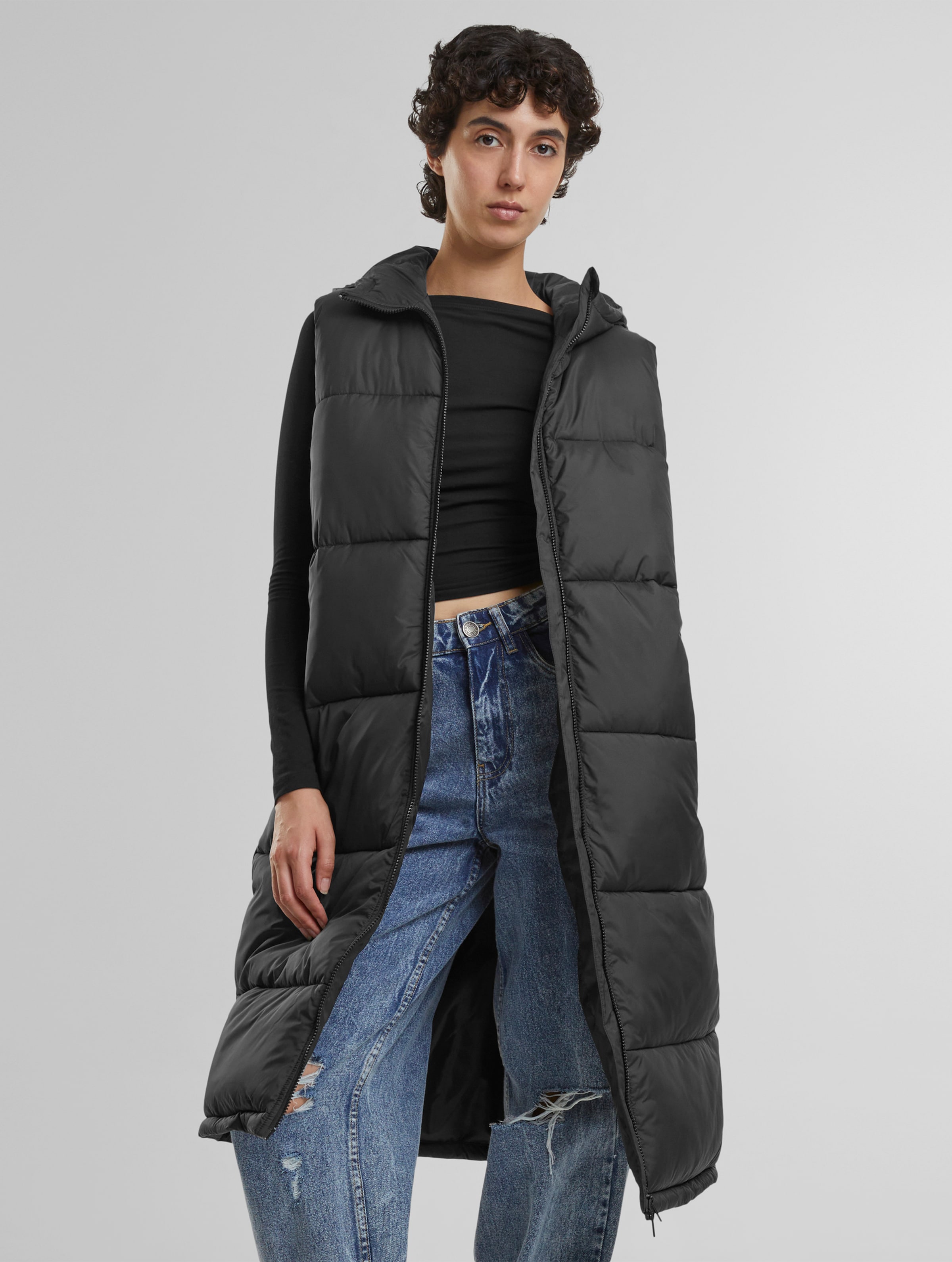 Urban Classics Ladies Long Hooded Puffer Weste