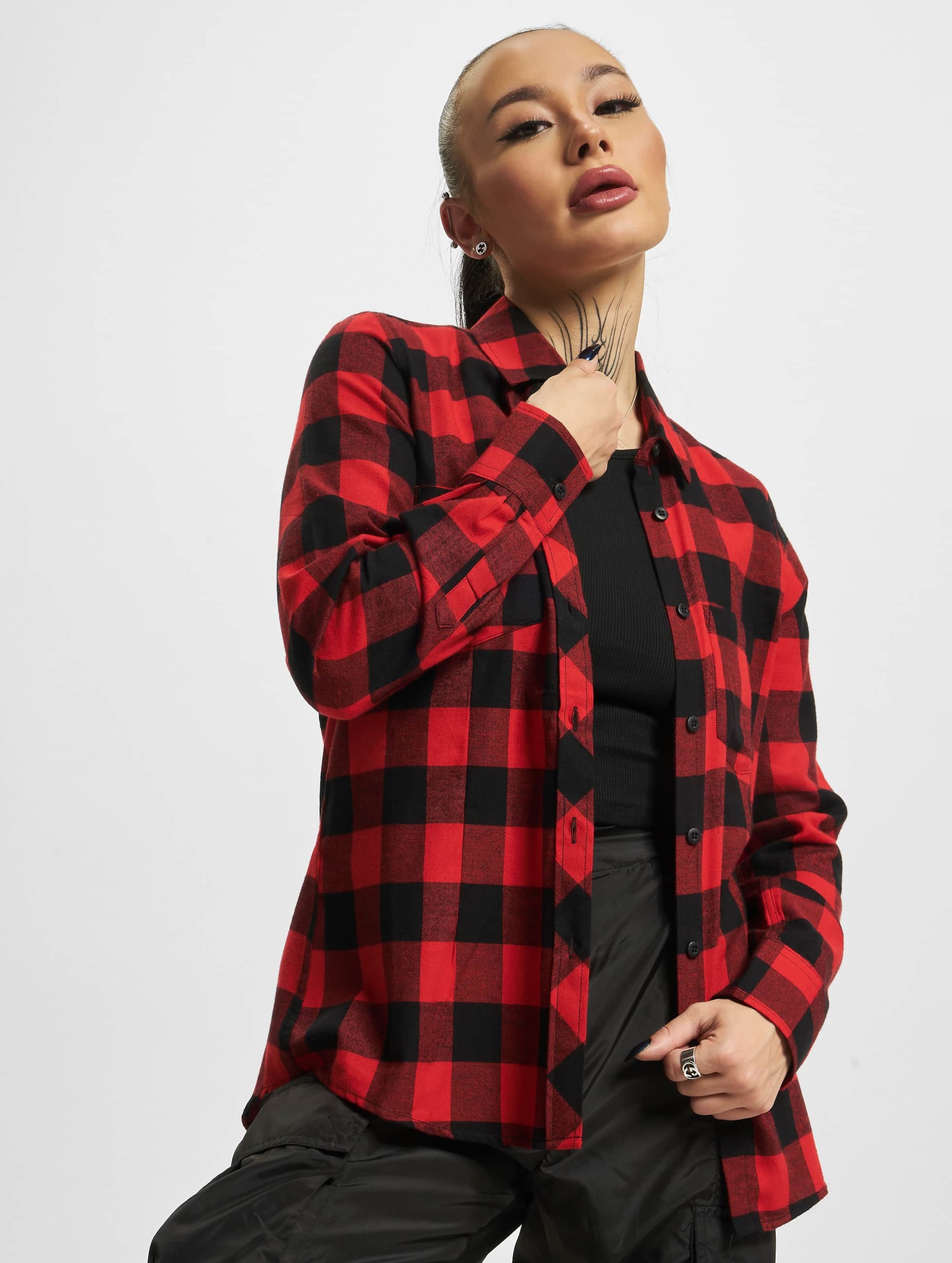 Urban Classics Ladies Turnup Checked Flanell Shirt