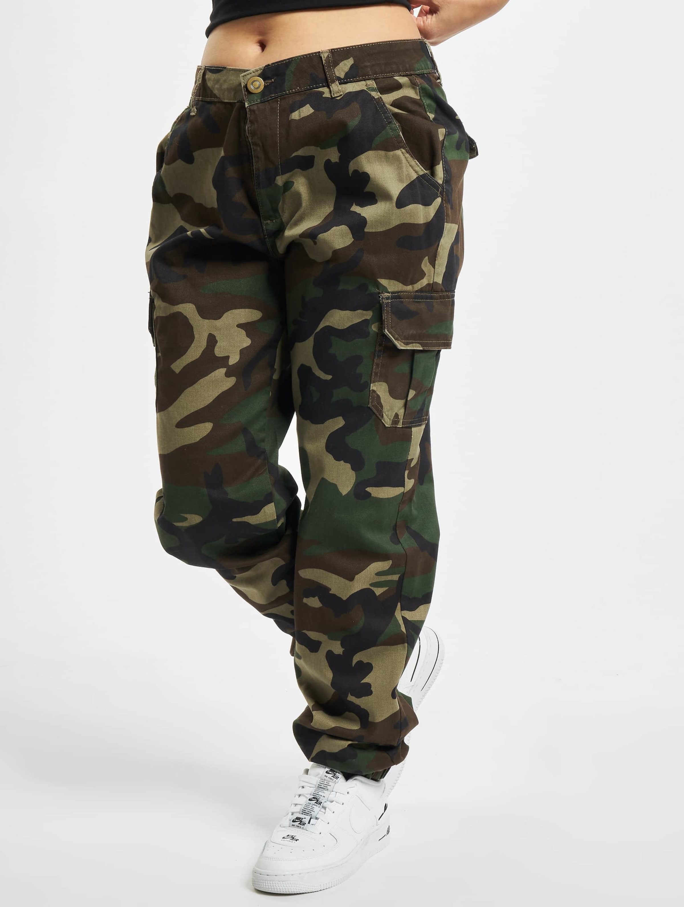 Urban Classics Ladies High Waist Camo Cargo Pants