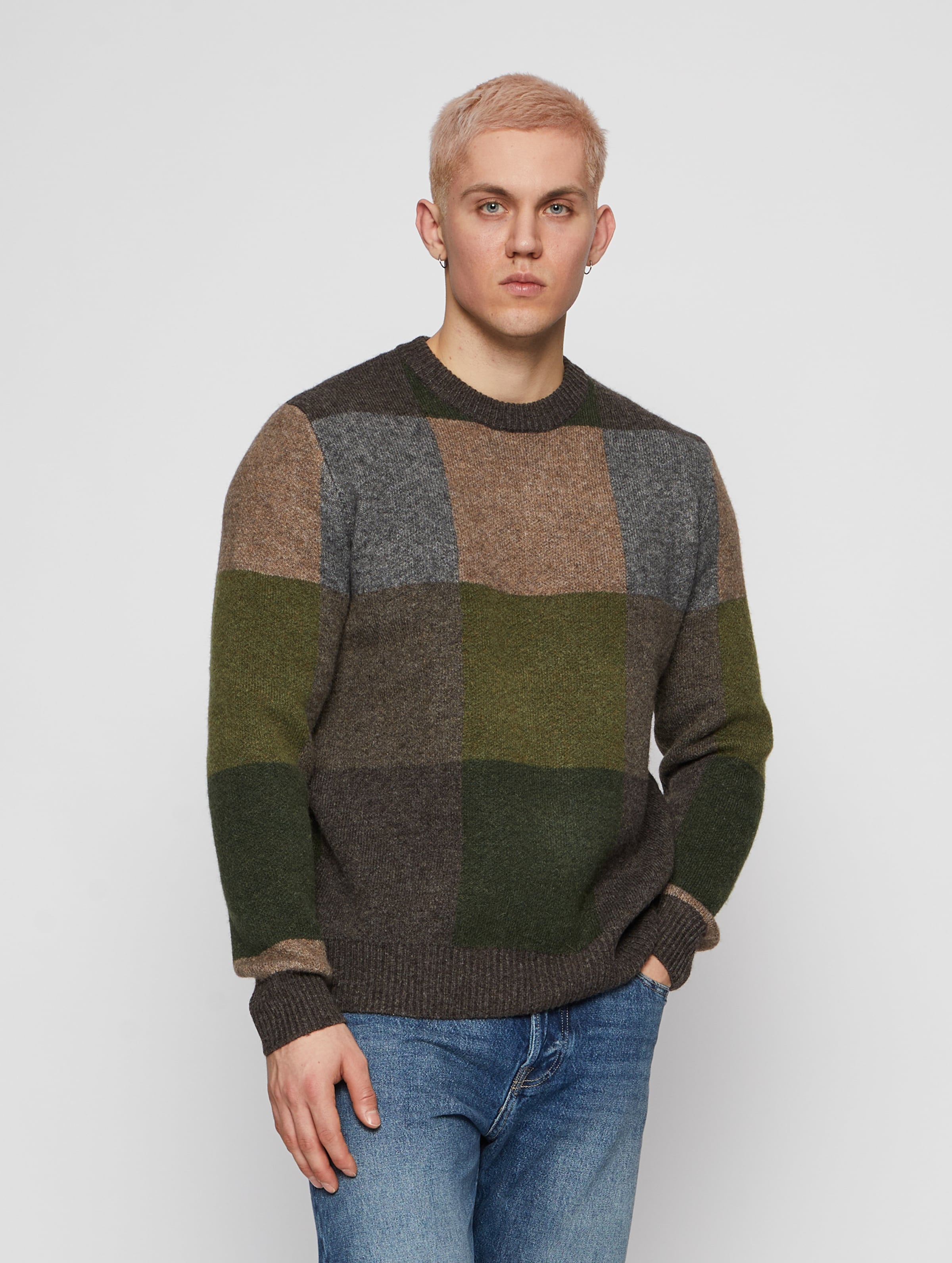 Jack & Jones Blugingham Knit Crew Neck