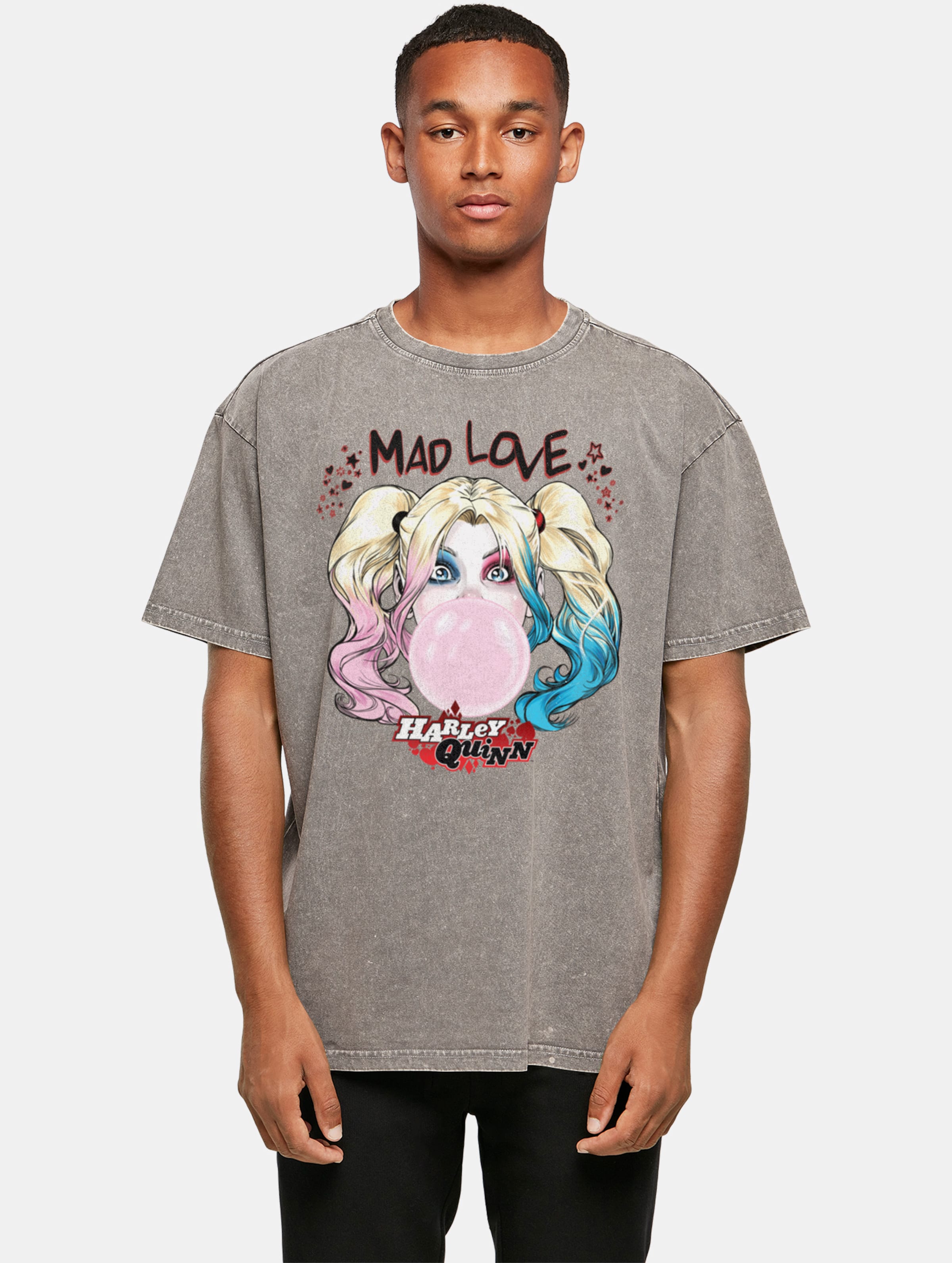 Absolute Cult Batman - Harley Quinn Mad Love Acid Washed Oversized Tee